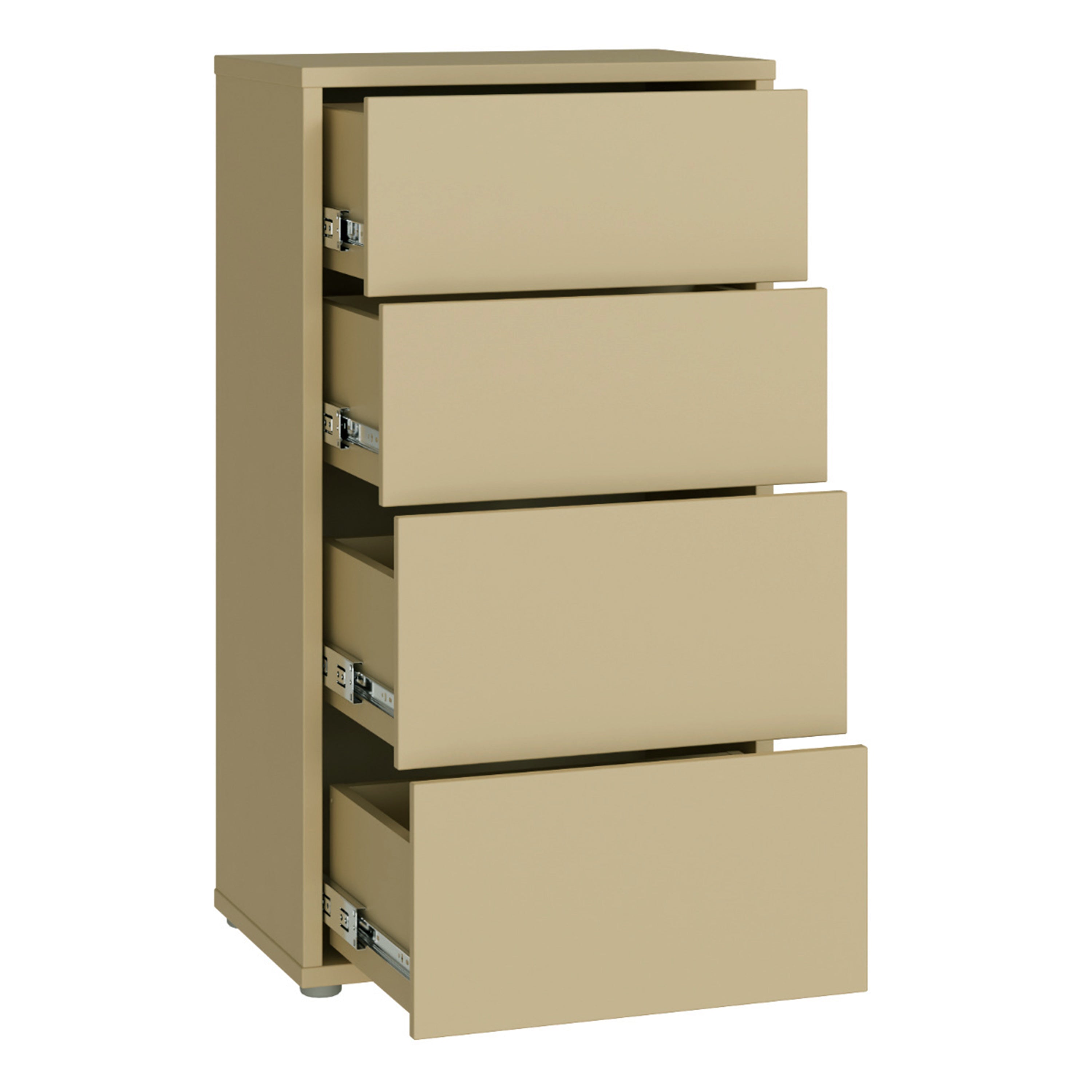 Alice Springs Tall 4 Drawer Chest with Push-to-Open Drawers in Butter Yellow