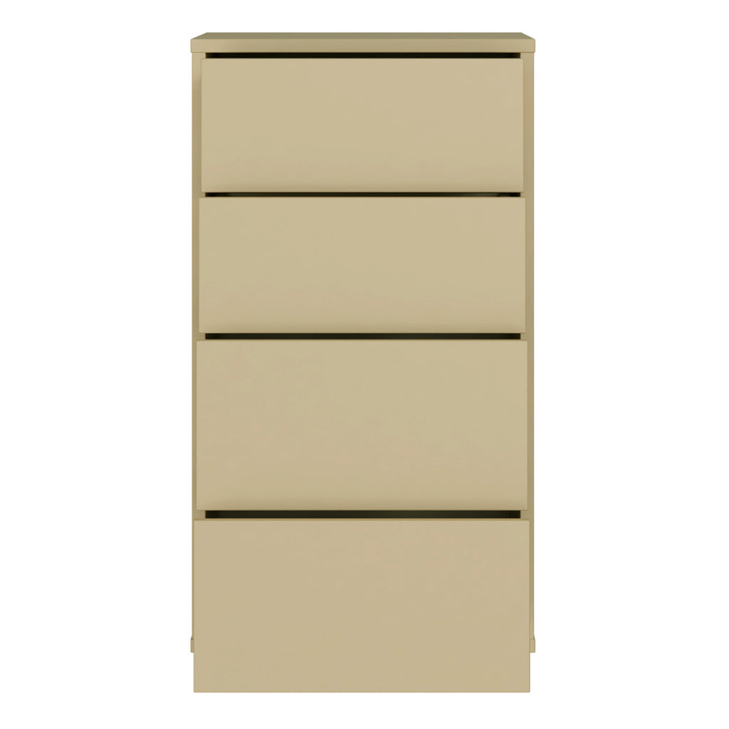 Alice Springs Tall 4 Drawer Chest with Push-to-Open Drawers in Butter Yellow