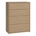 Alice Springs 4 Drawer Chest with Push-to-Open Drawers in Elegancia Oak and White