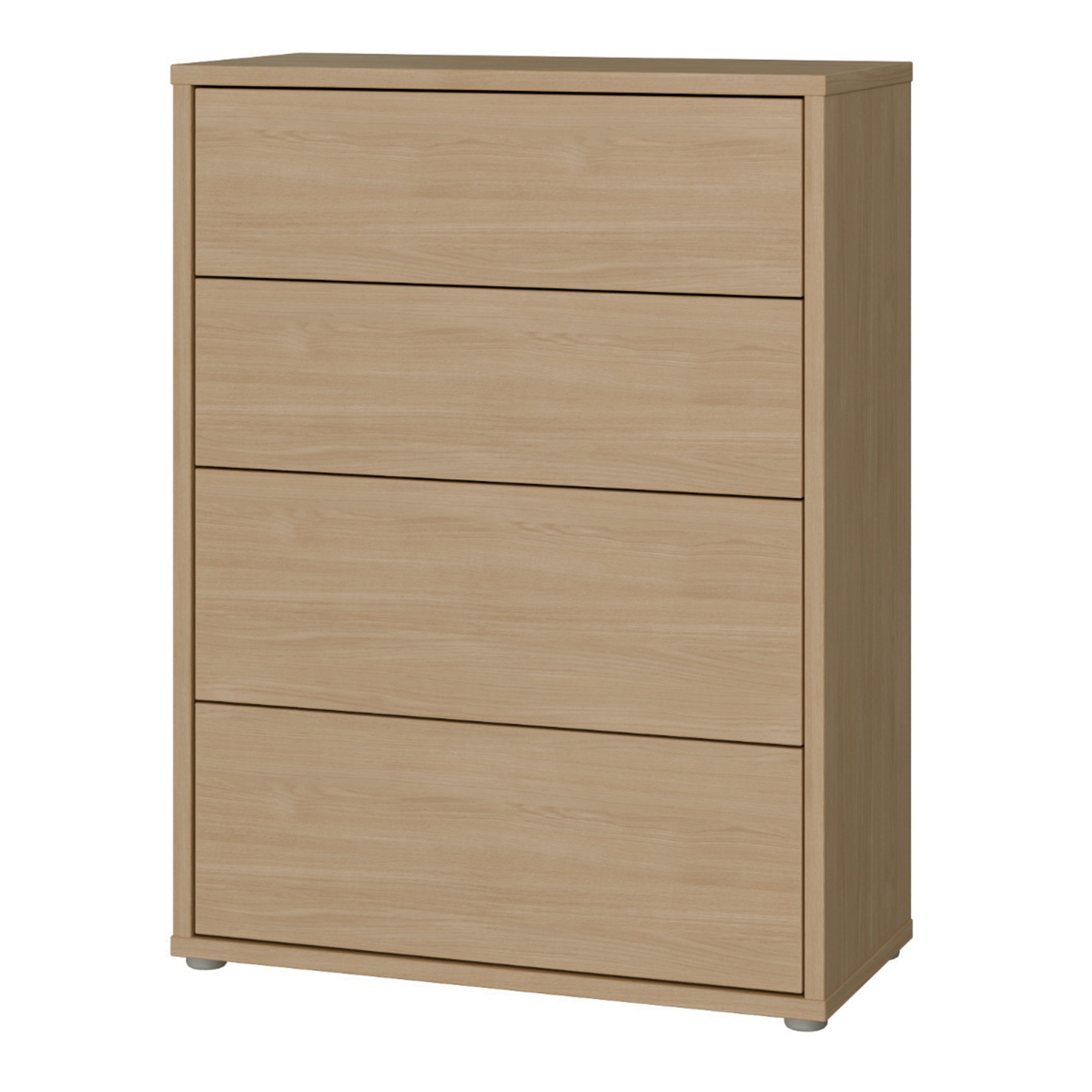 Alice Springs 4 Drawer Chest with Push-to-Open Drawers in Elegancia Oak and White