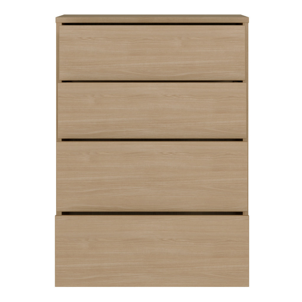 Alice Springs 4 Drawer Chest with Push-to-Open Drawers in Elegancia Oak and White