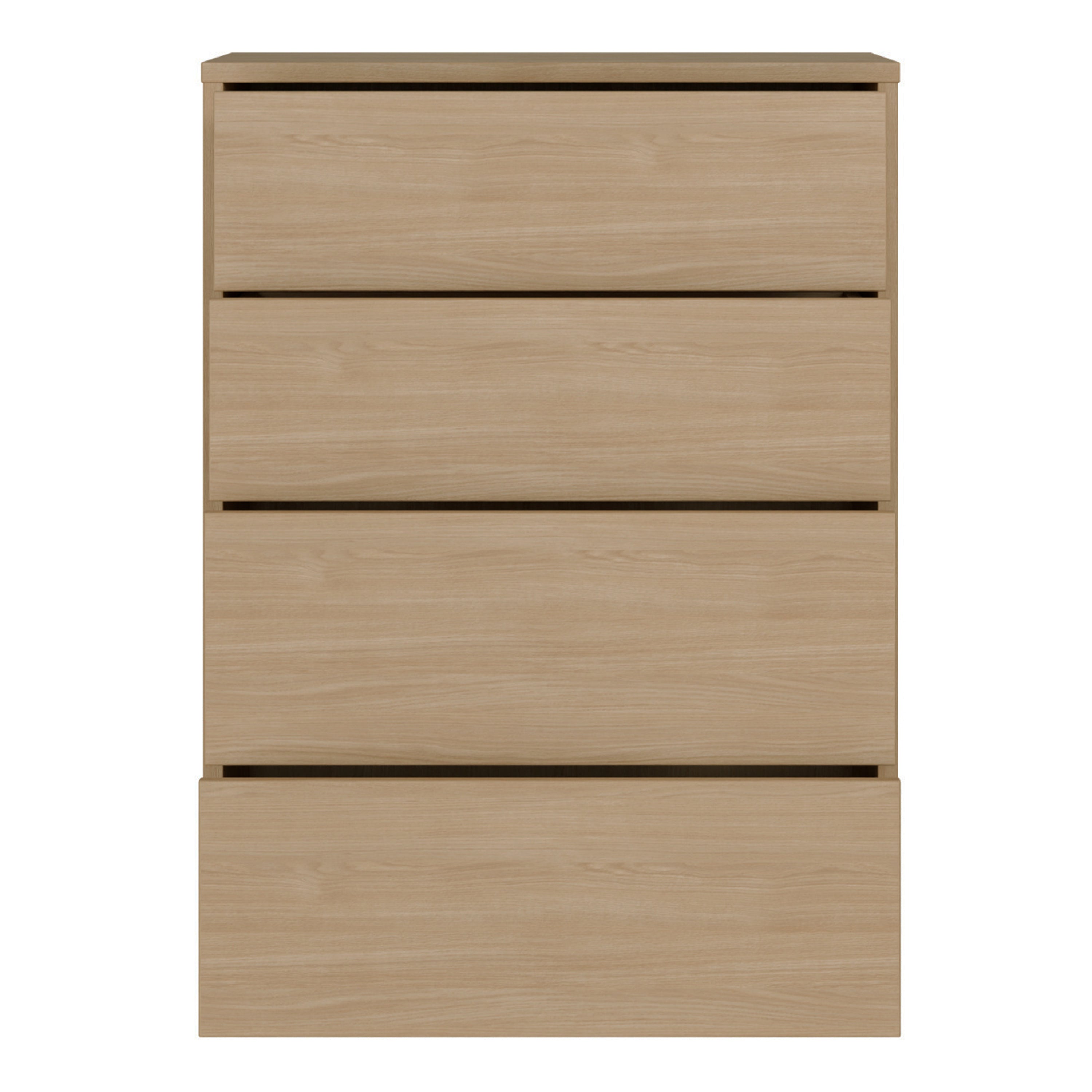 Alice Springs 4 Drawer Chest with Push-to-Open Drawers in Elegancia Oak and White