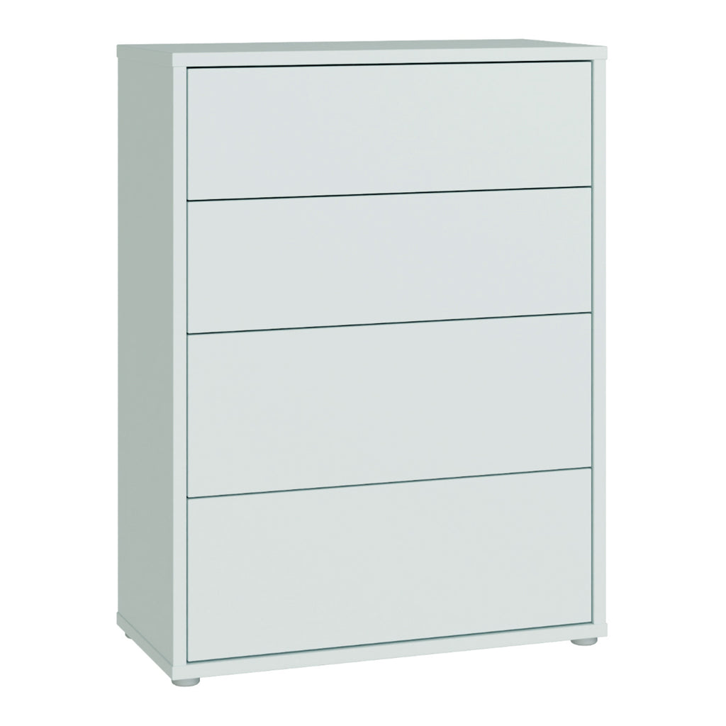 Alice Springs 4 Drawer Chest with Push-to-Open Drawers in Light Grey