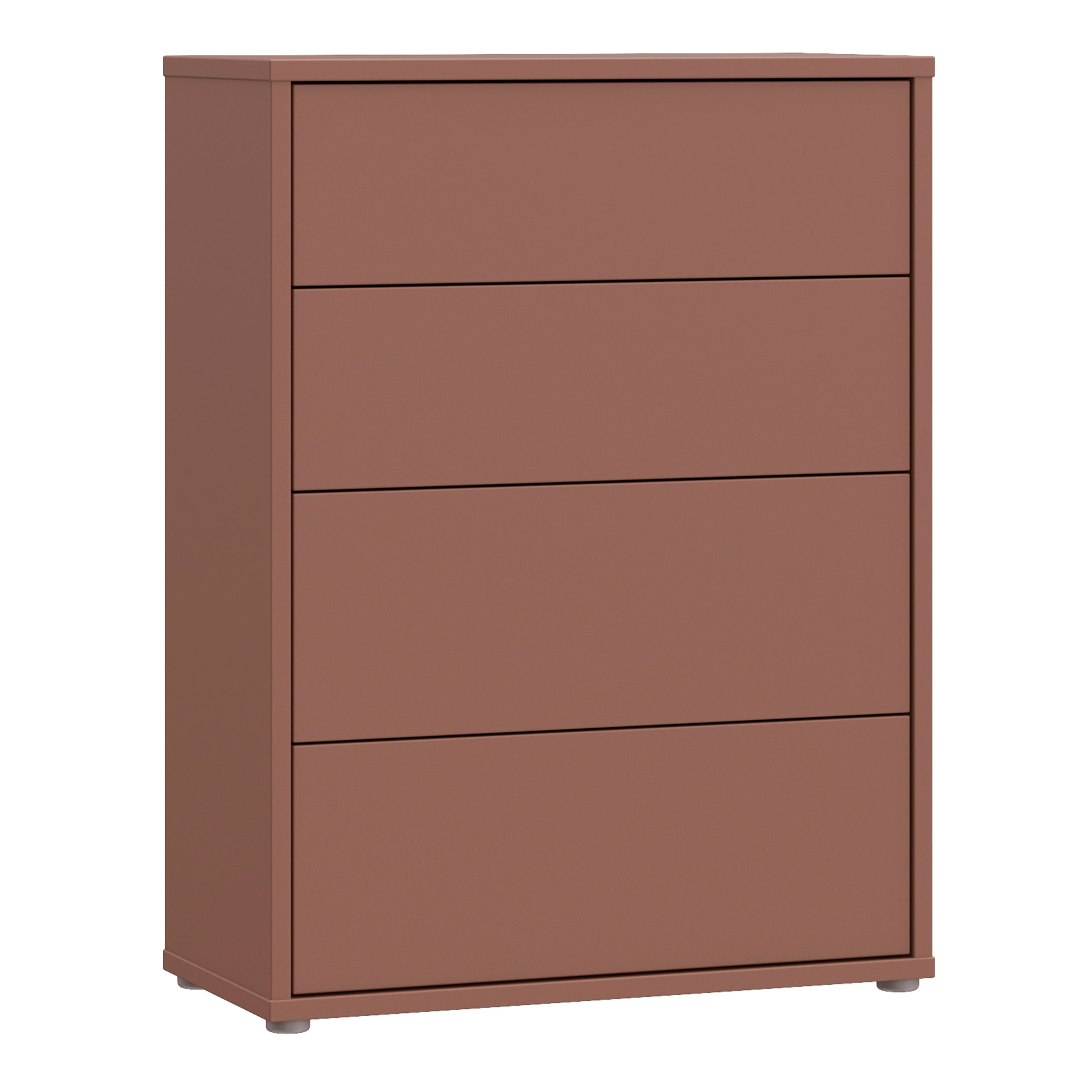Alice Springs 4 Drawer Chest with Push-to-Open Drawers in Terracotta