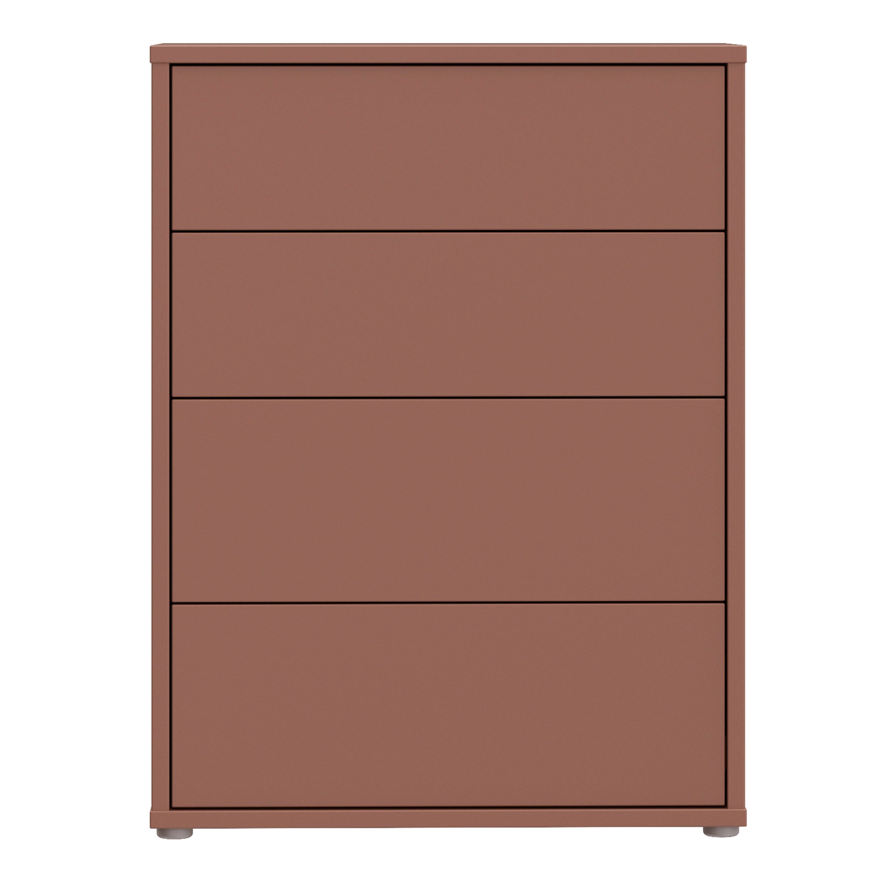 Alice Springs 4 Drawer Chest with Push-to-Open Drawers in Terracotta