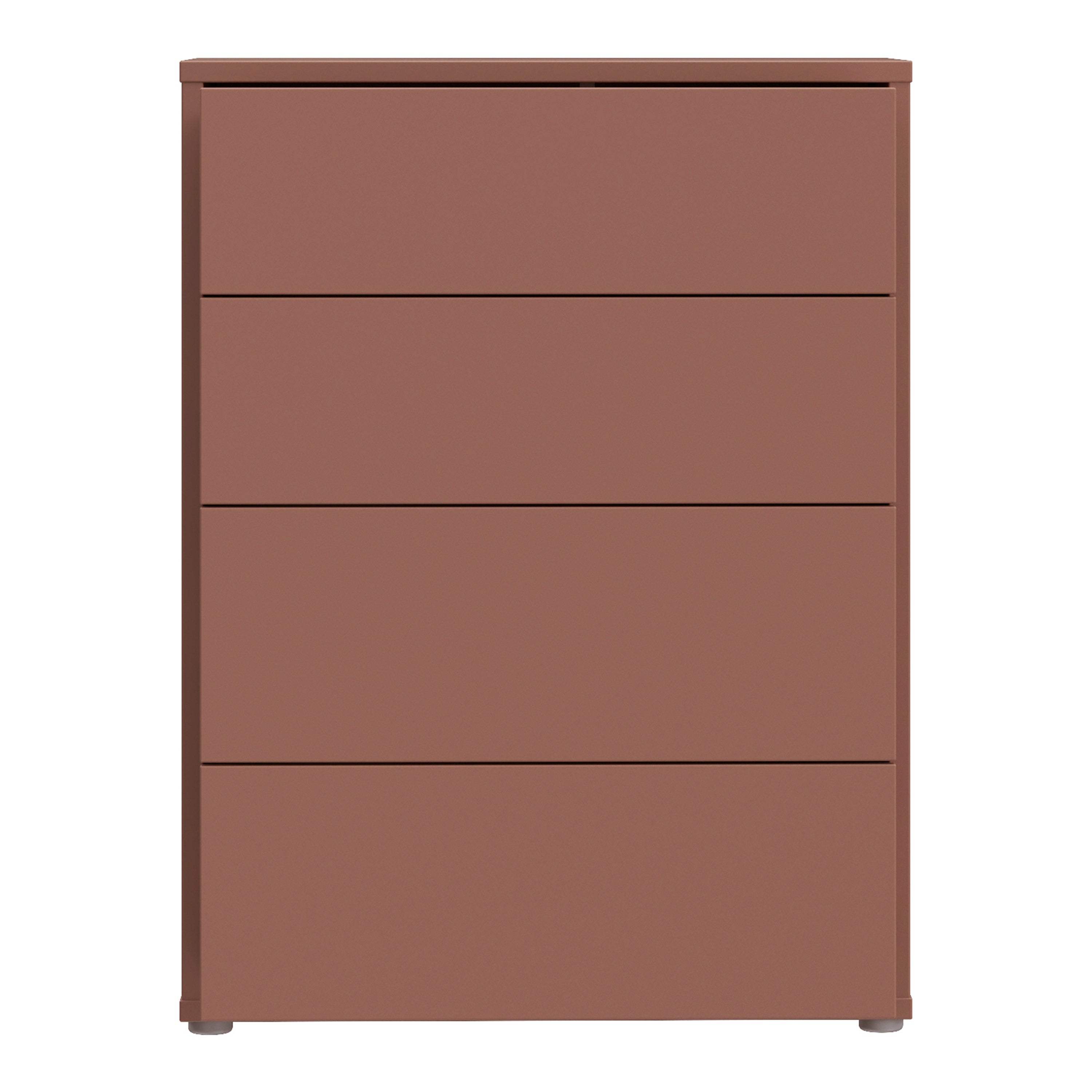 Alice Springs 4 Drawer Chest with Push-to-Open Drawers in Terracotta