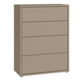 Alice Springs 4 Drawer Chest with Push-to-Open Drawers in Taupe