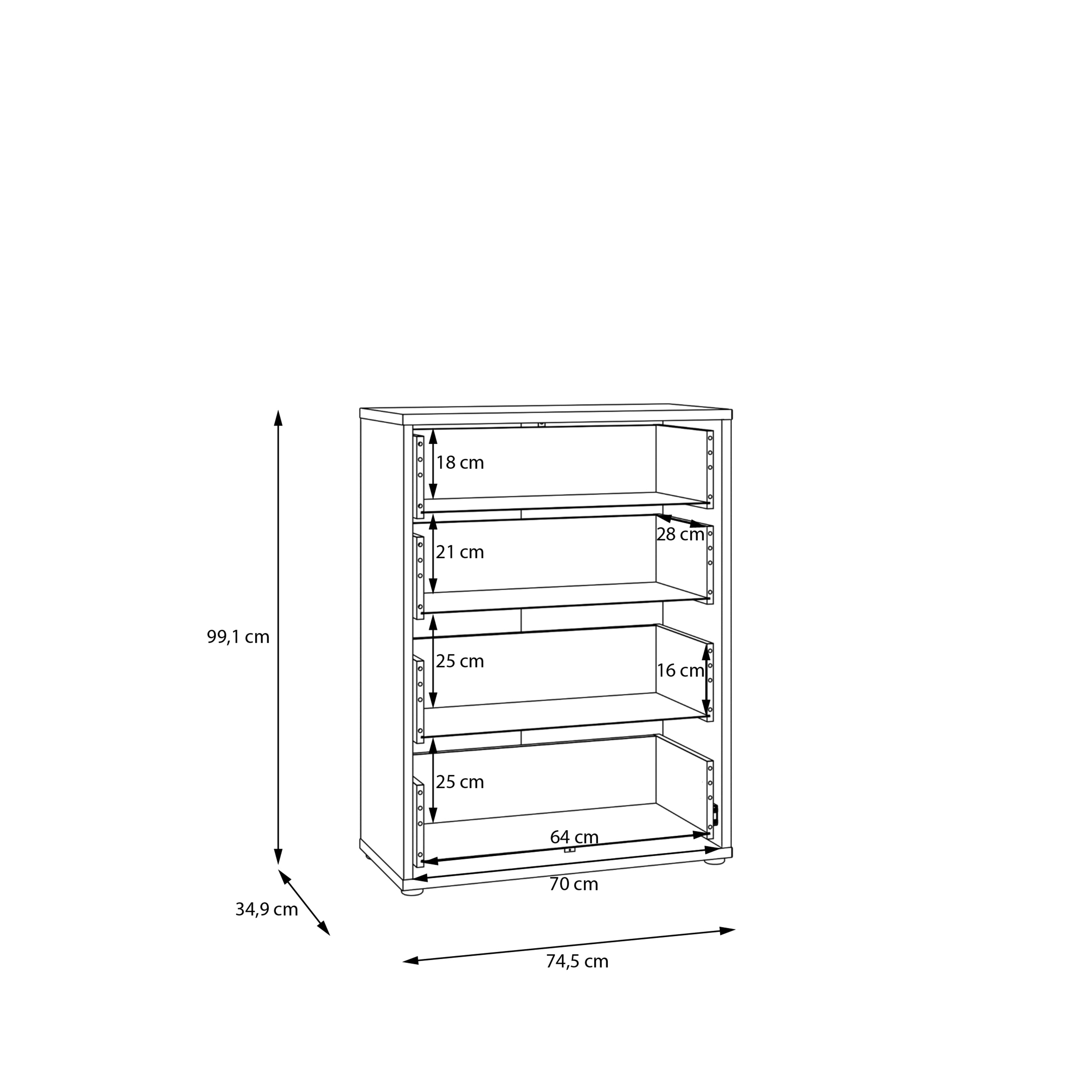 Alice Springs 4 Drawer Chest with Push-to-Open Drawers in Taupe