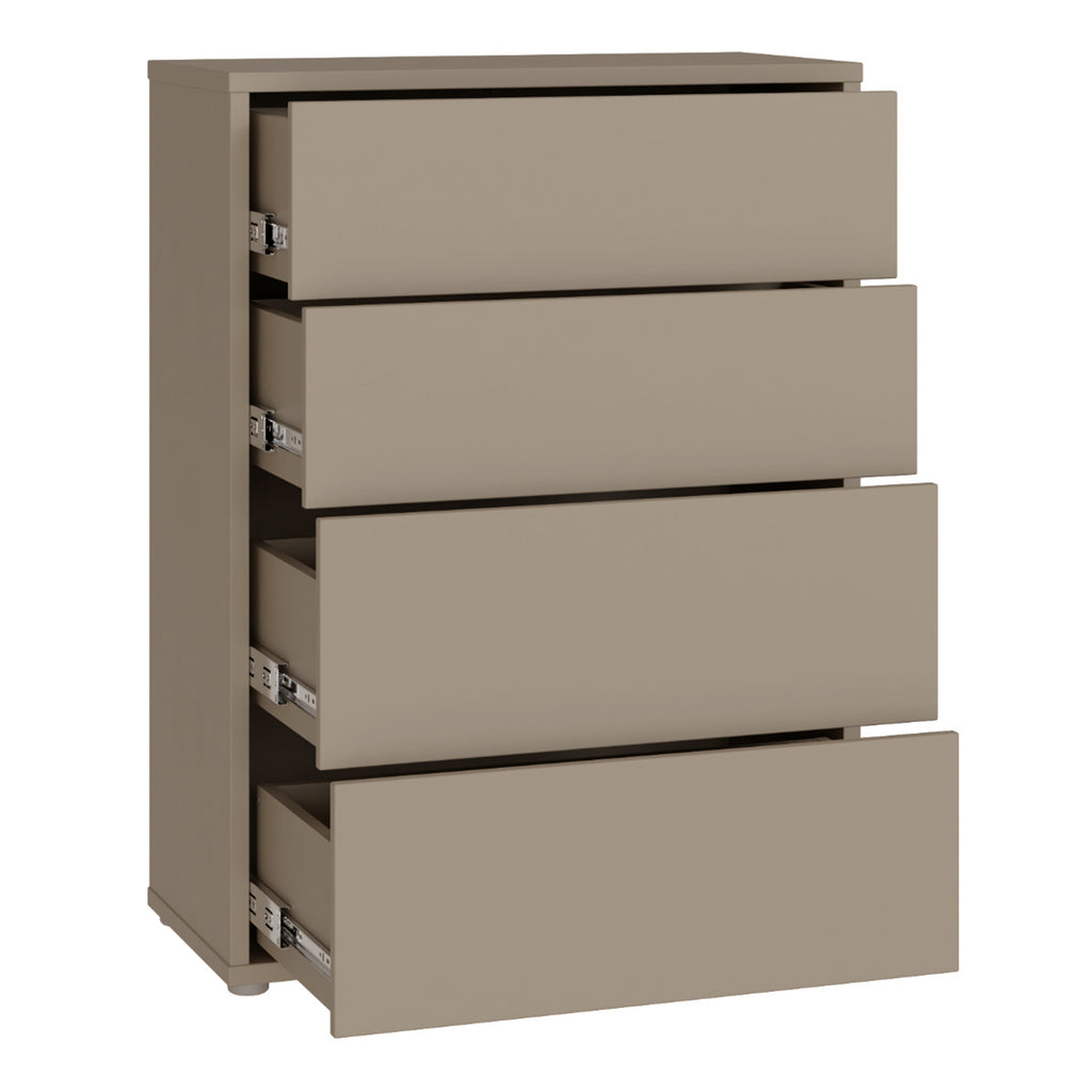 Alice Springs 4 Drawer Chest with Push-to-Open Drawers in Taupe