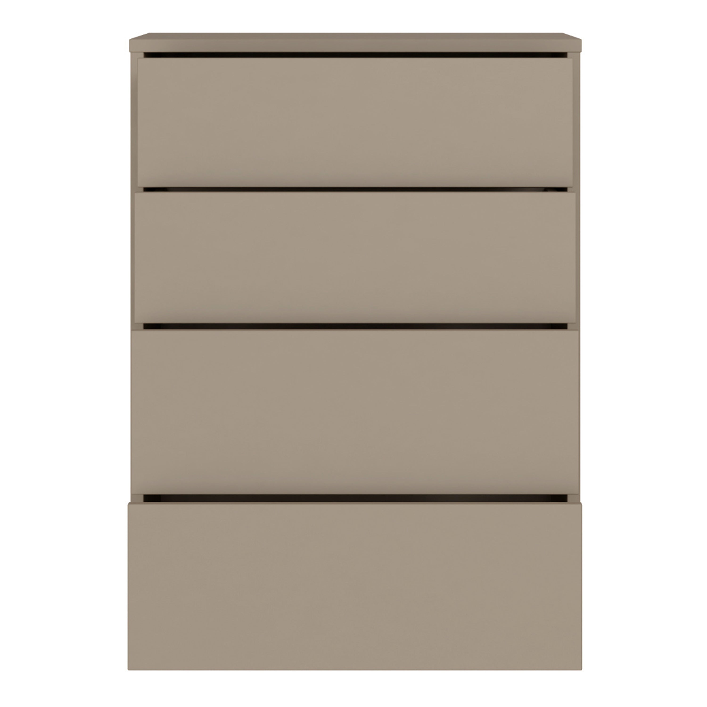 Alice Springs 4 Drawer Chest with Push-to-Open Drawers in Taupe