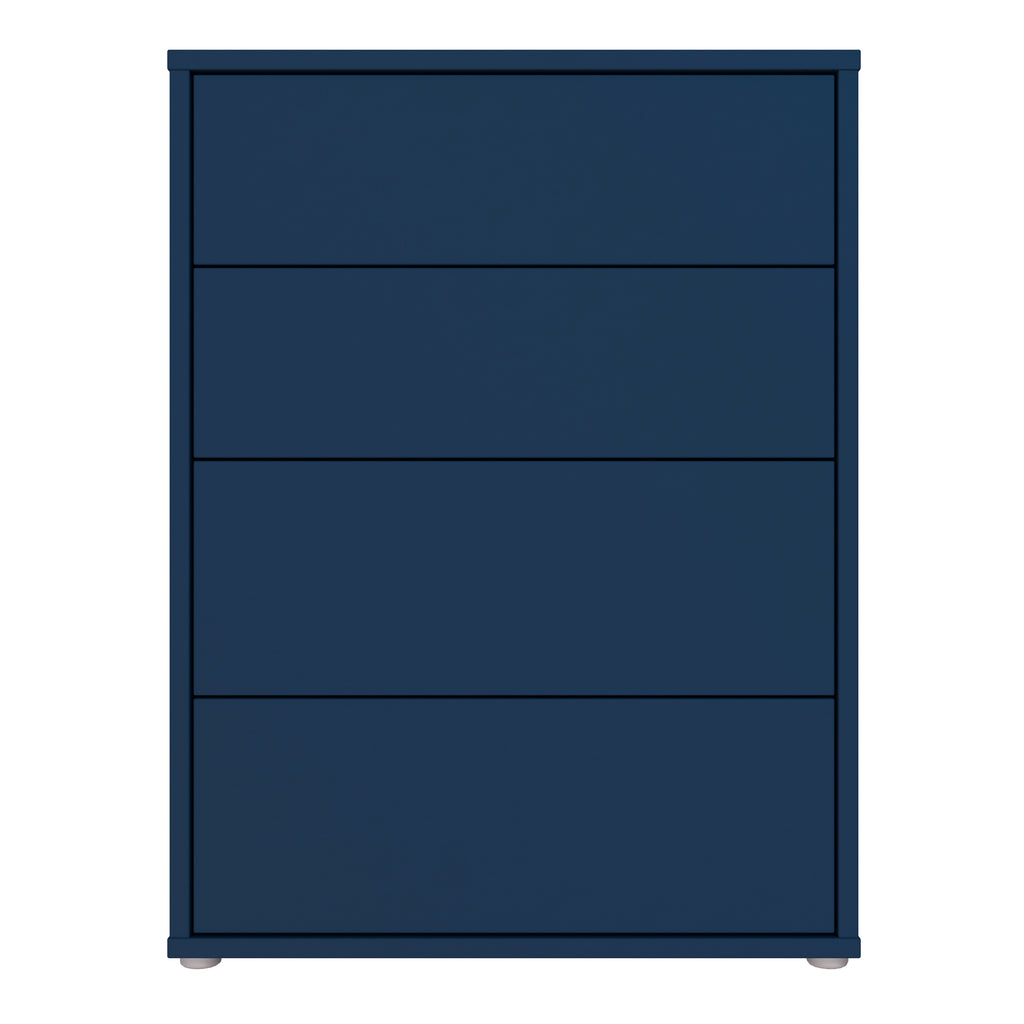 Alice Springs 4 Drawer Chest with Push-to-Open Drawers in Night Blue