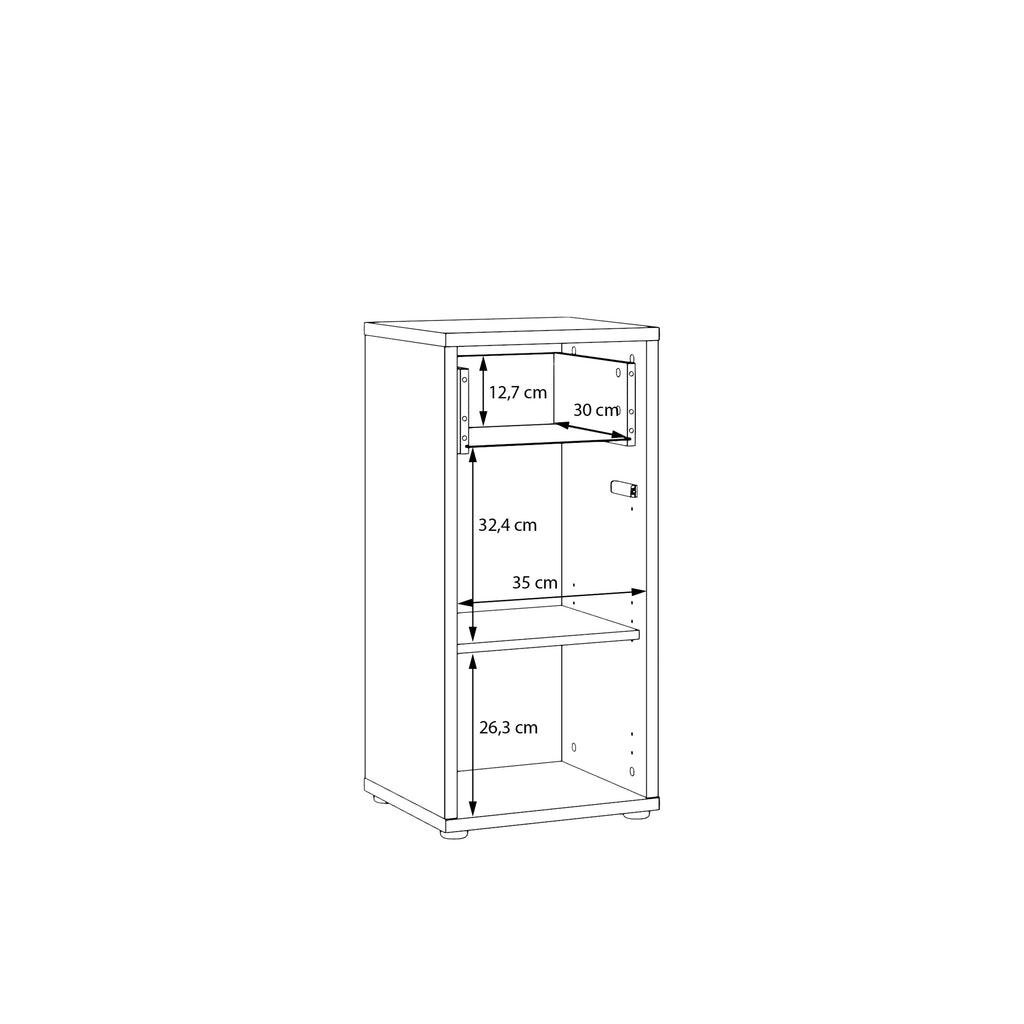 Alice Springs Low Bathroom Storage Cabinet with 1 Door Push-to-Open & 1 Drawer Push-to-Open in Taupe