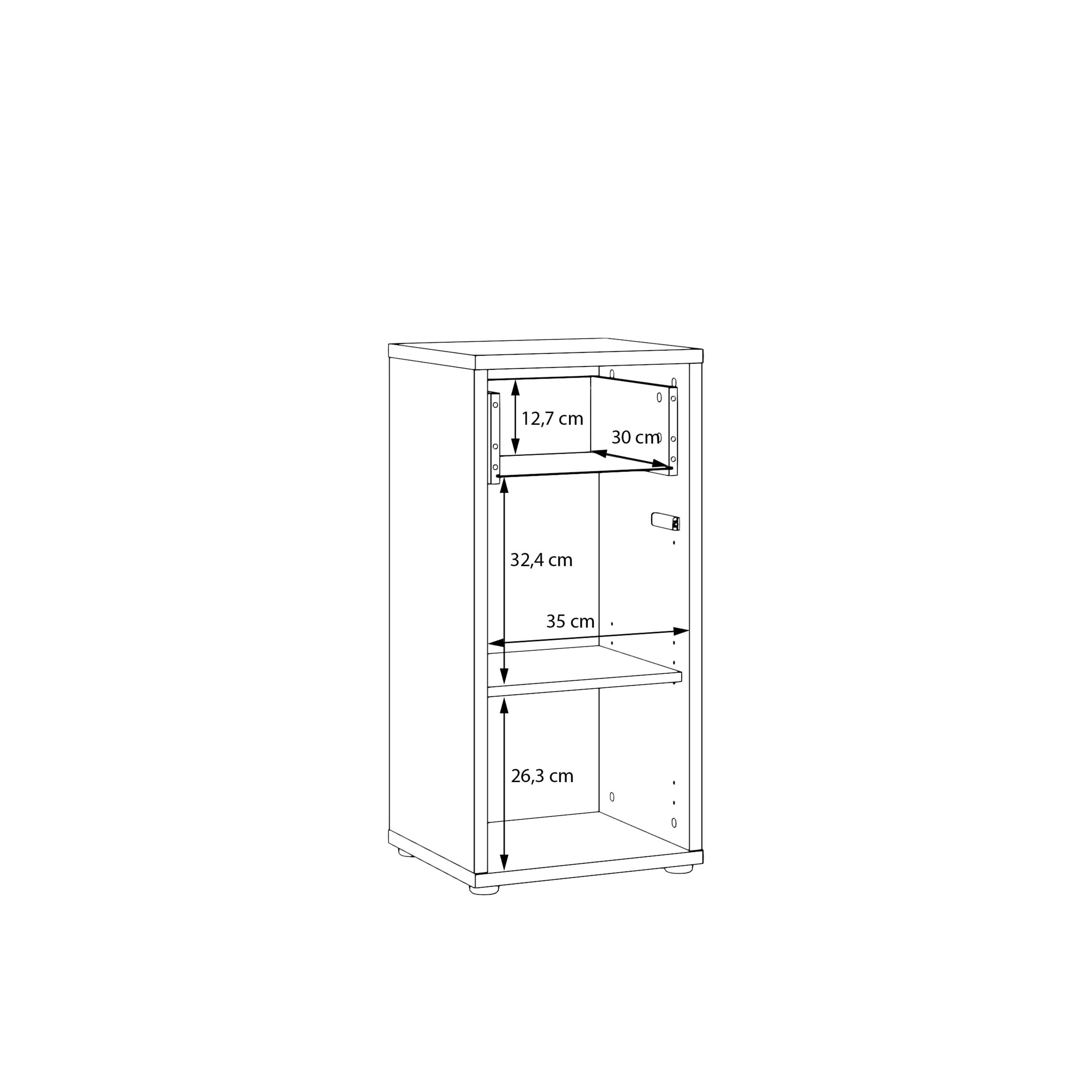 Alice Springs Low Bathroom Storage Cabinet with 1 Door Push-to-Open & 1 Drawer Push-to-Open in Taupe
