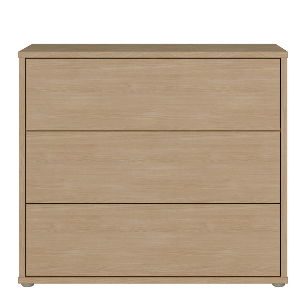 Alice Springs 3 Drawer Chest with Push-to-Open Drawers in Elegancia Oak