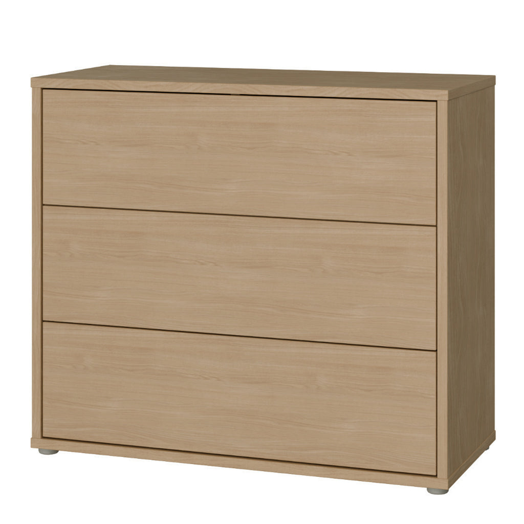 Alice Springs 3 Drawer Chest with Push-to-Open Drawers in Elegancia Oak