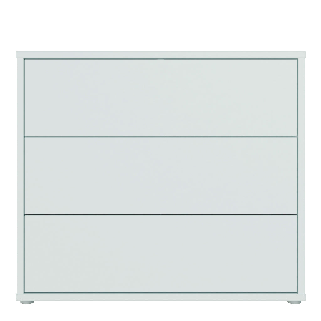 Alice Springs 3 Drawer Chest with Push-to-Open Drawers in Light Grey