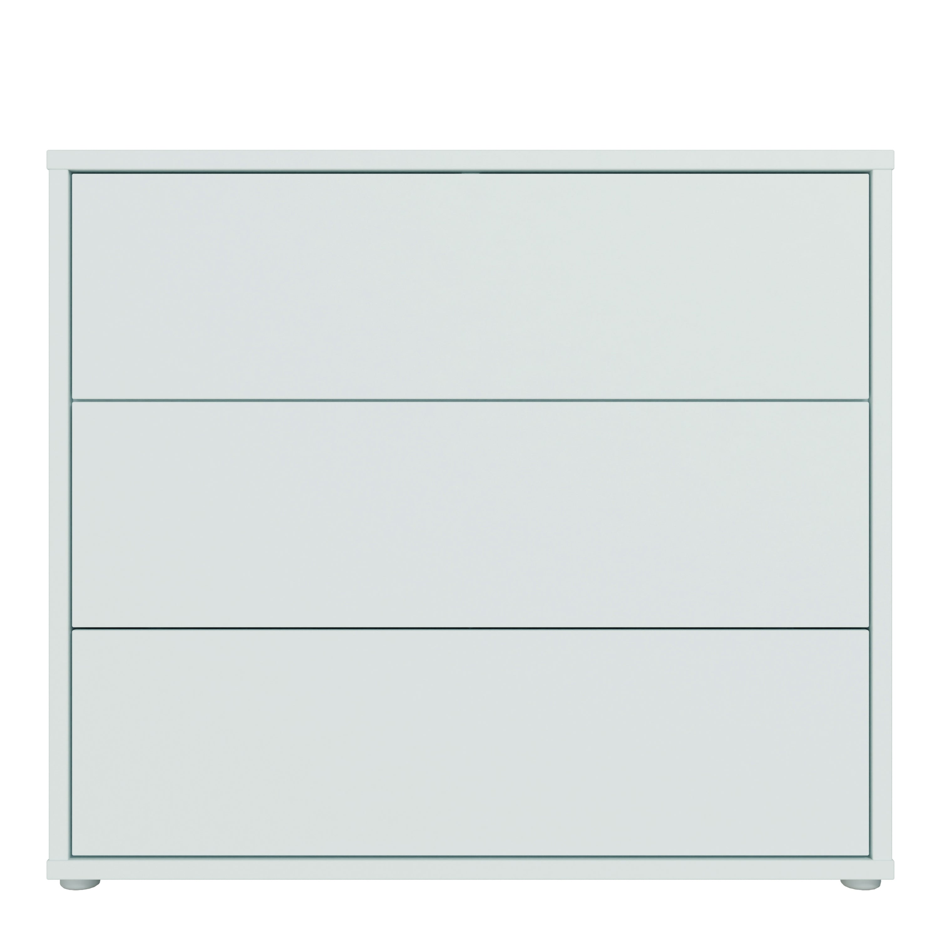 Alice Springs 3 Drawer Chest with Push-to-Open Drawers in Light Grey