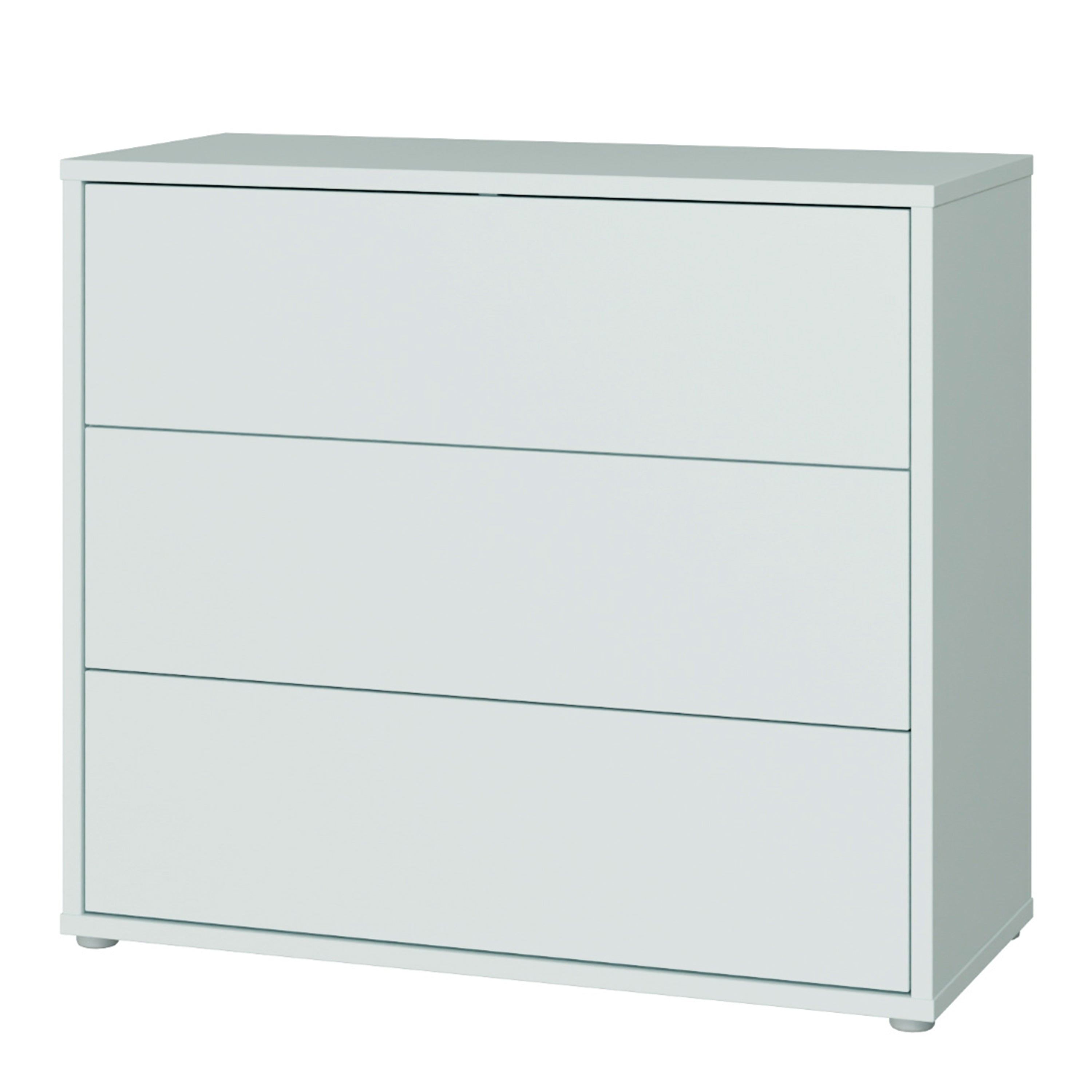 Alice Springs 3 Drawer Chest with Push-to-Open Drawers in Light Grey