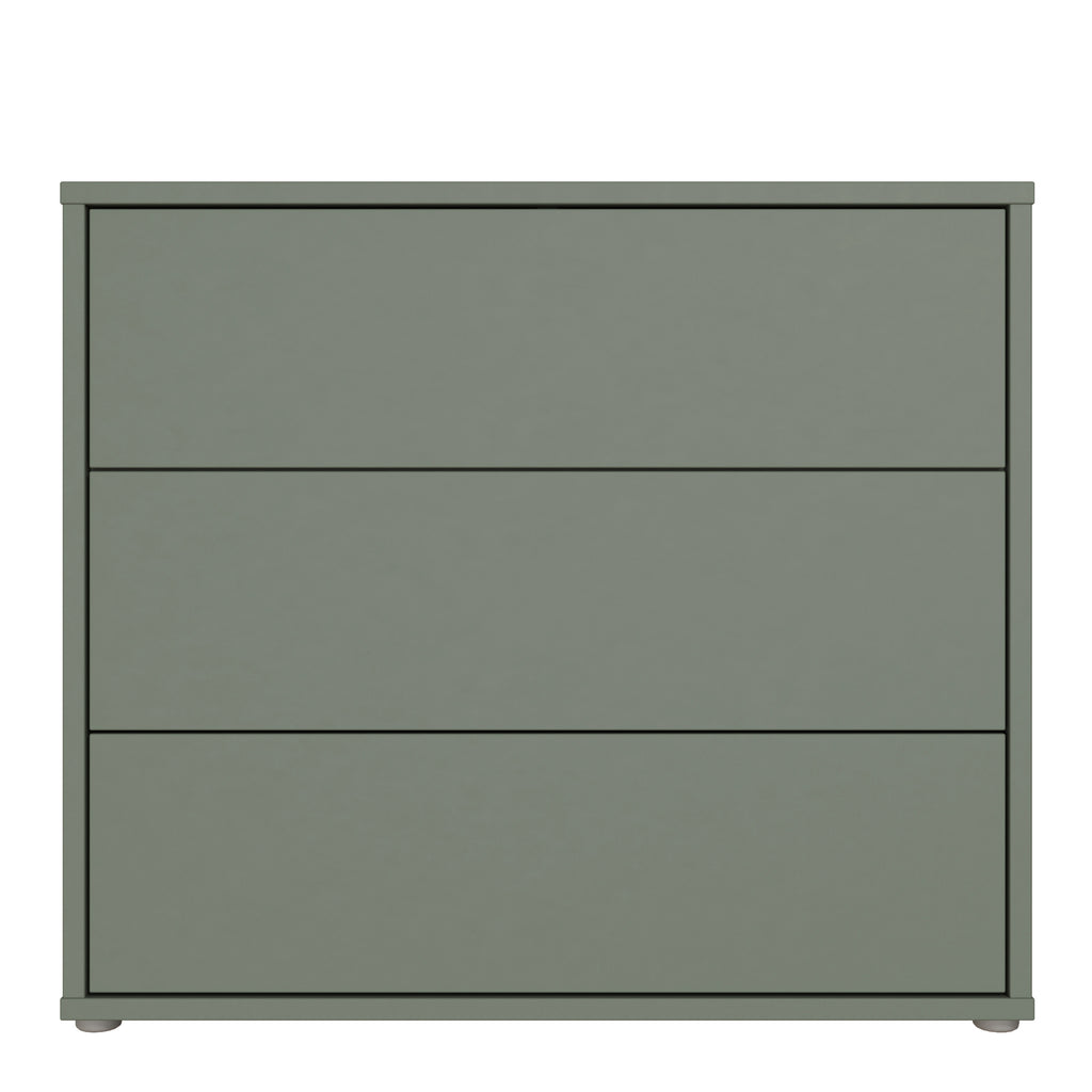 Alice Springs 3 Drawer Chest With Push-to-Open in Sage Green