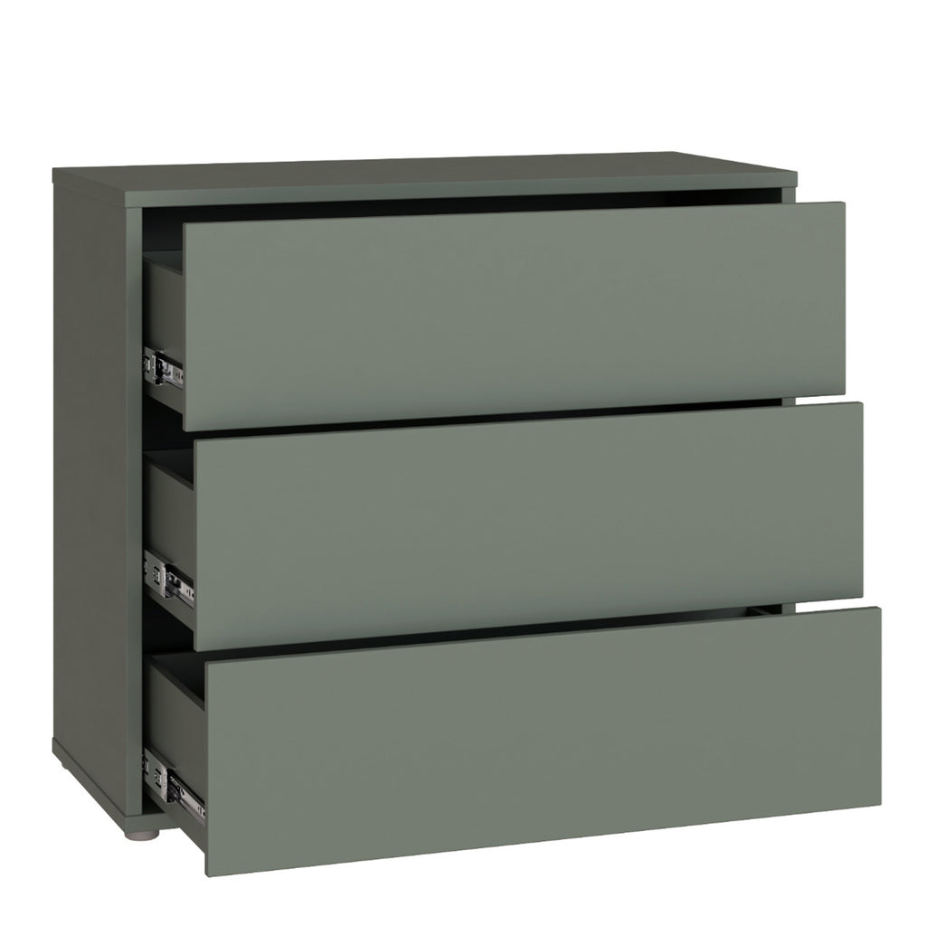 Alice Springs 3 Drawer Chest With Push-to-Open in Sage Green