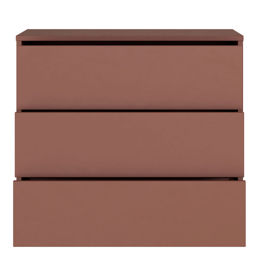 Alice Springs 3 Drawer Chest with Push-to-Open Drawers in Terracotta