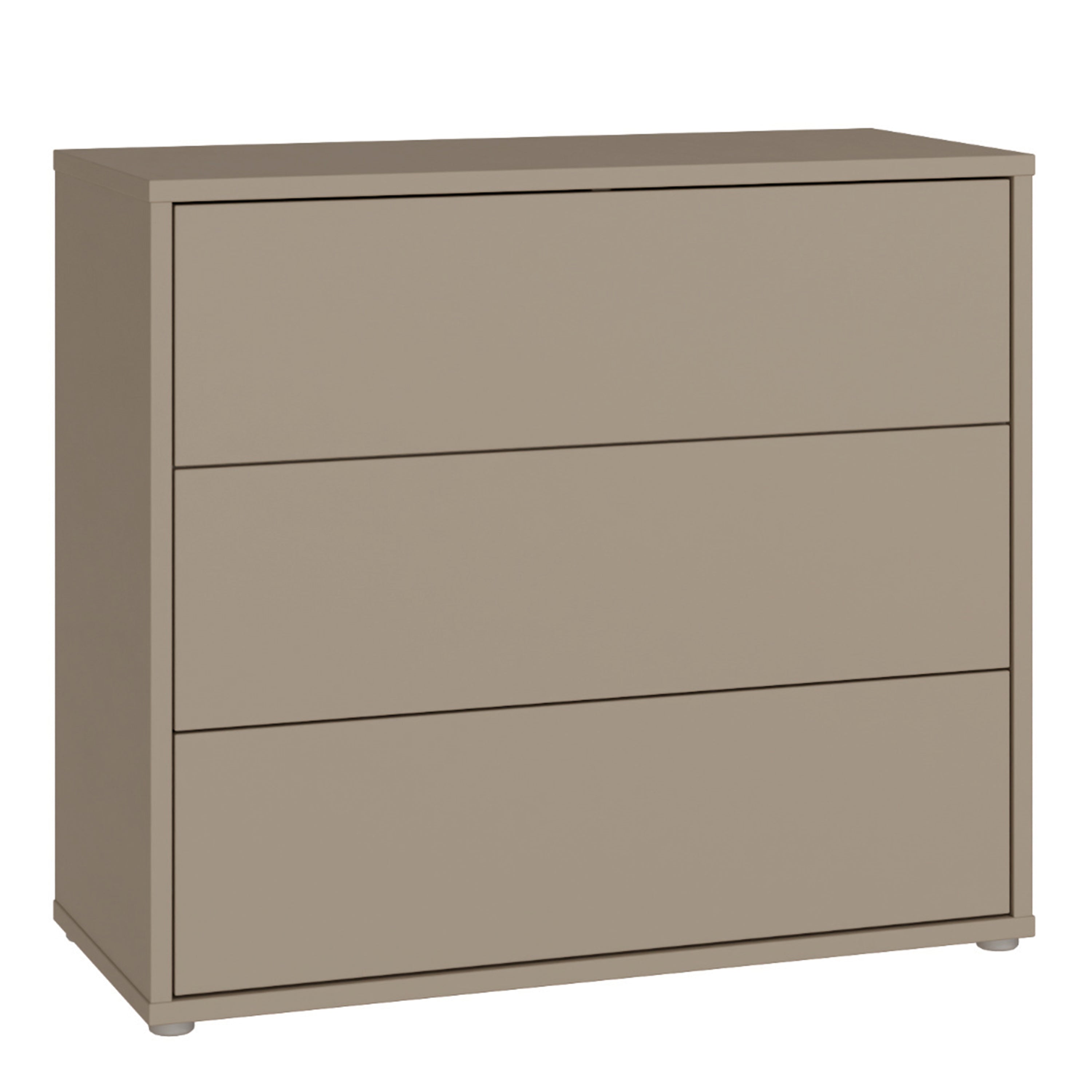 Alice Springs 3 Drawer Chest With Push-to-Open Drawers in Taupe