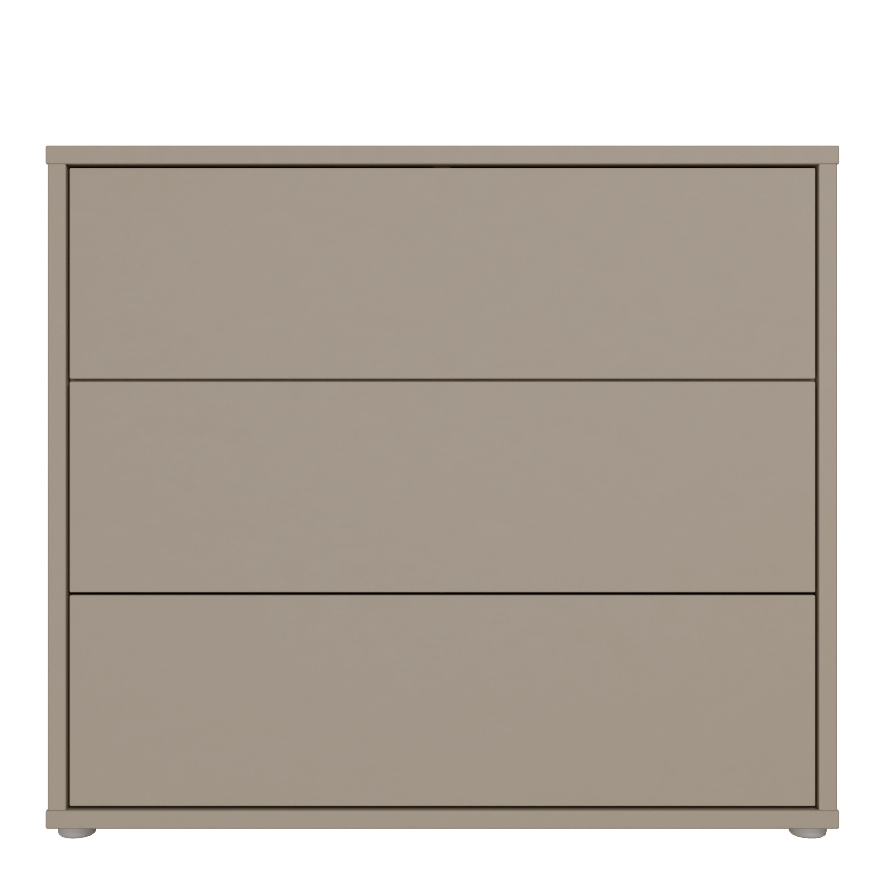 Alice Springs 3 Drawer Chest With Push-to-Open Drawers in Taupe