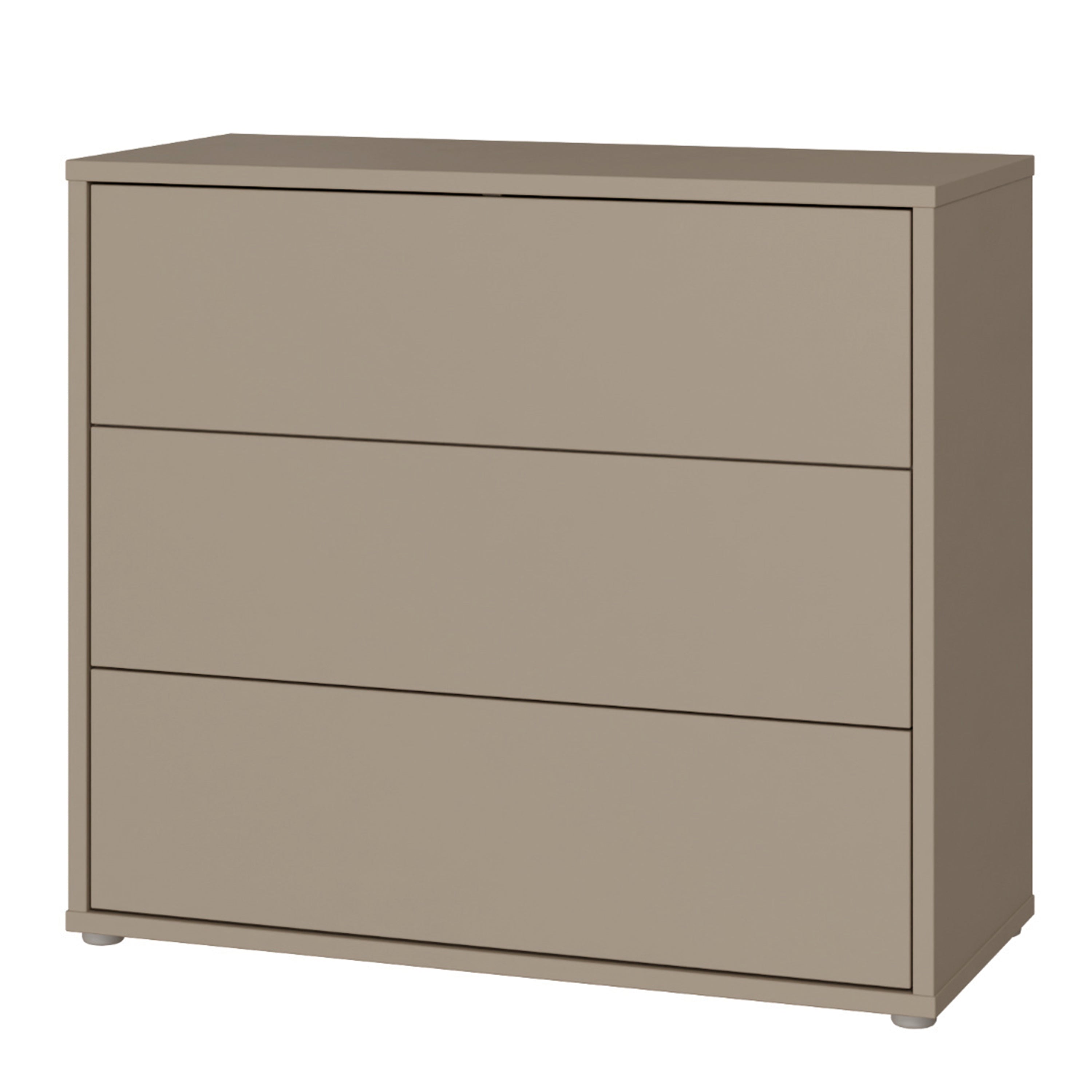 Alice Springs 3 Drawer Chest With Push-to-Open Drawers in Taupe