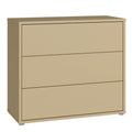 Alice Springs 3 Drawer Chest with Push-to-Open Drawers in Butter Yellow