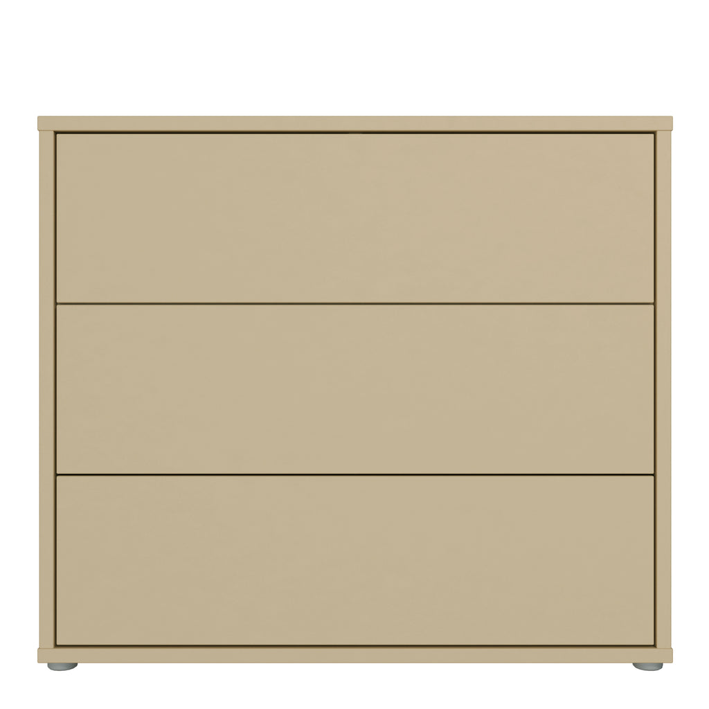 Alice Springs 3 Drawer Chest with Push-to-Open Drawers in Butter Yellow