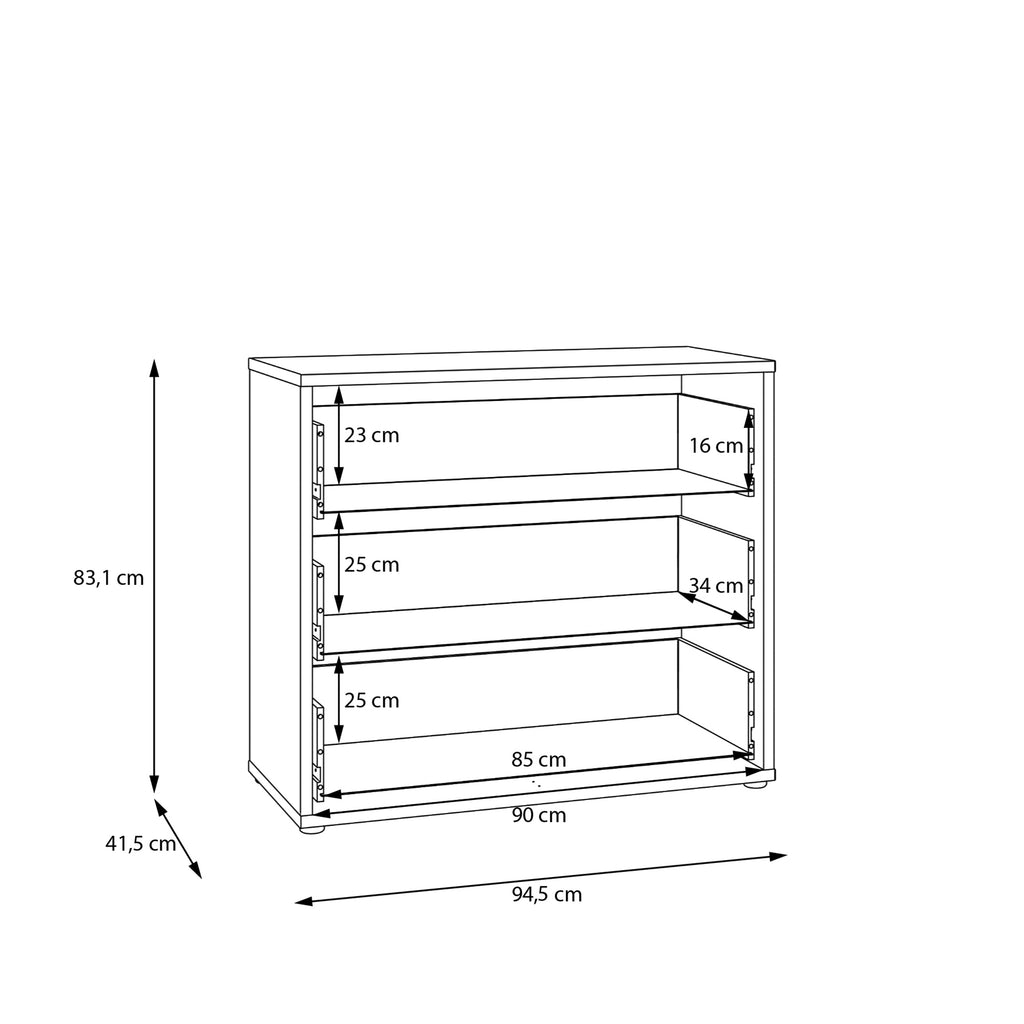 Alice Springs 3 Drawer Chest with Push-to-Open Drawers in Butter Yellow