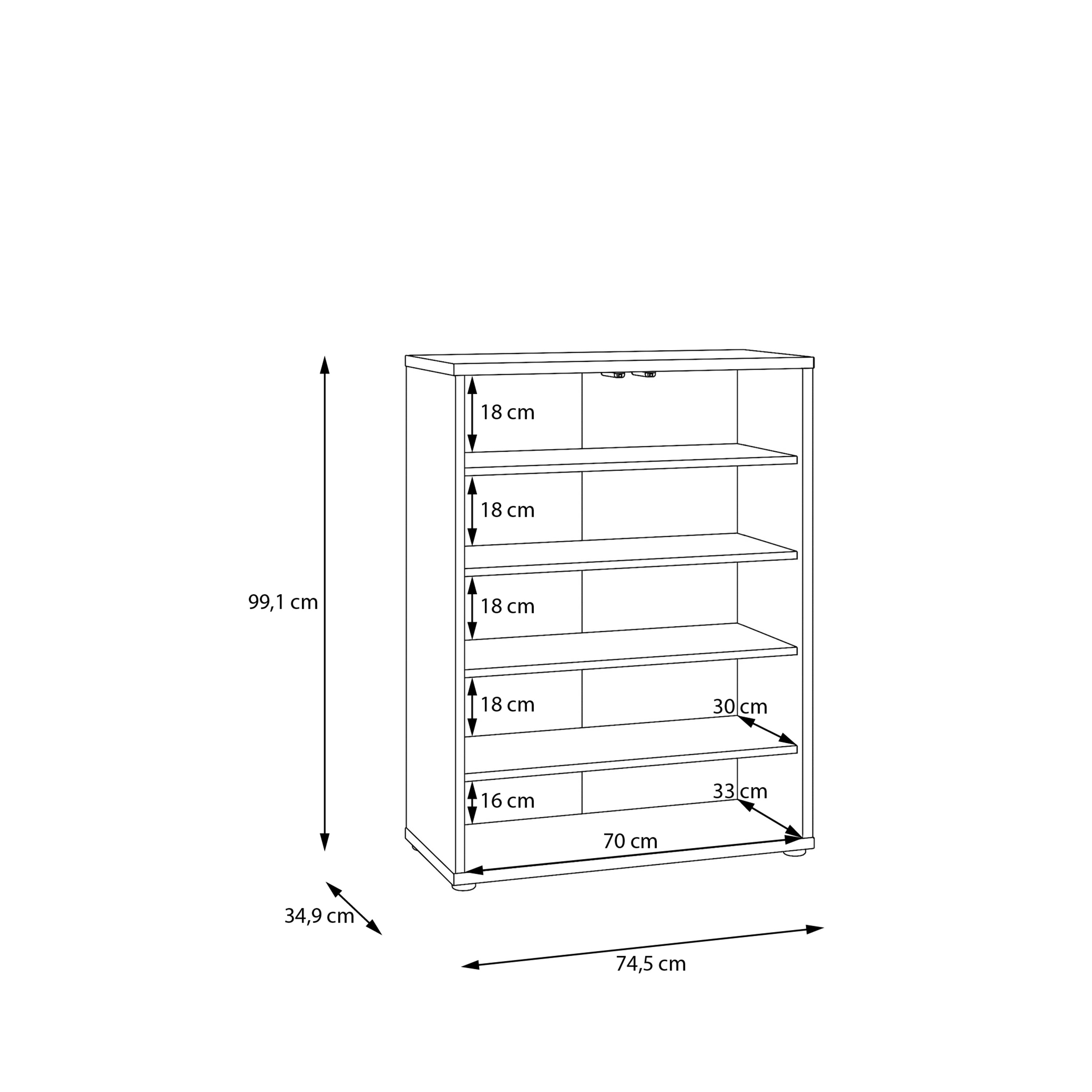 Alice Springs Shoe Cabinet with 2 Doors Push-to-Open in Light Grey