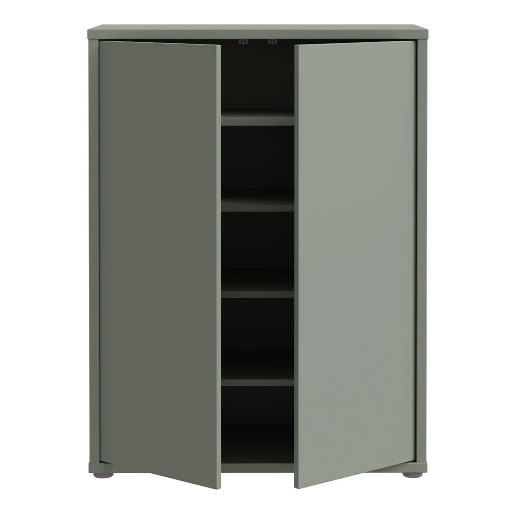 Alice Springs Shoe Cabinet with 2 Doors Push-to-Open in Sage Green