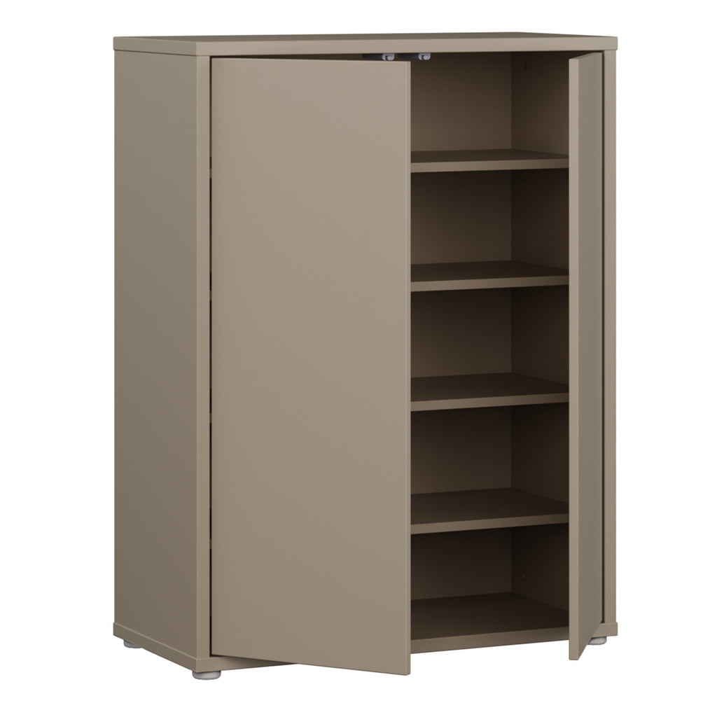 Alice Springs Shoe Cabinet with 2 Doors Push-to-Open in Taupe