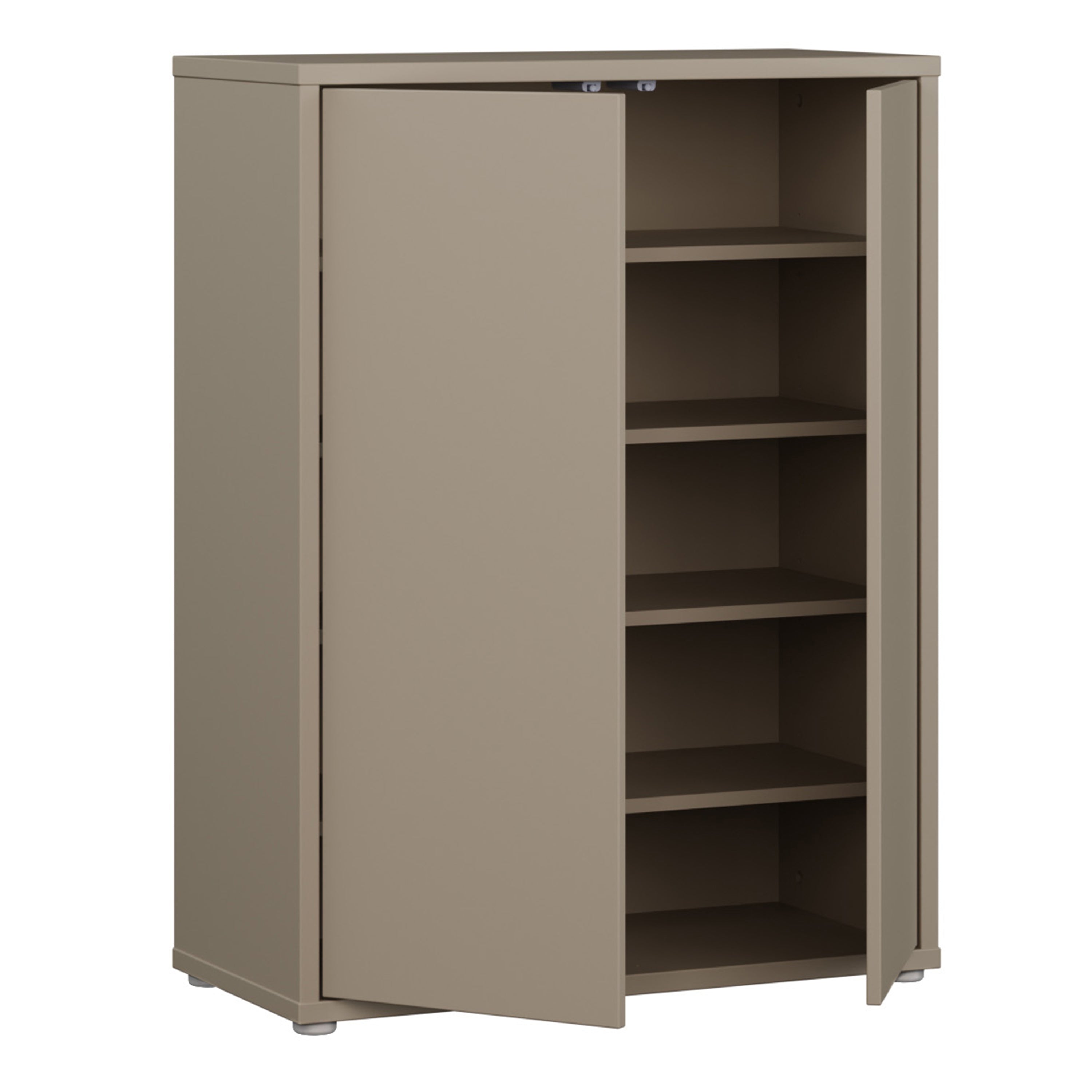 Alice Springs Shoe Cabinet with 2 Doors Push-to-Open in Taupe