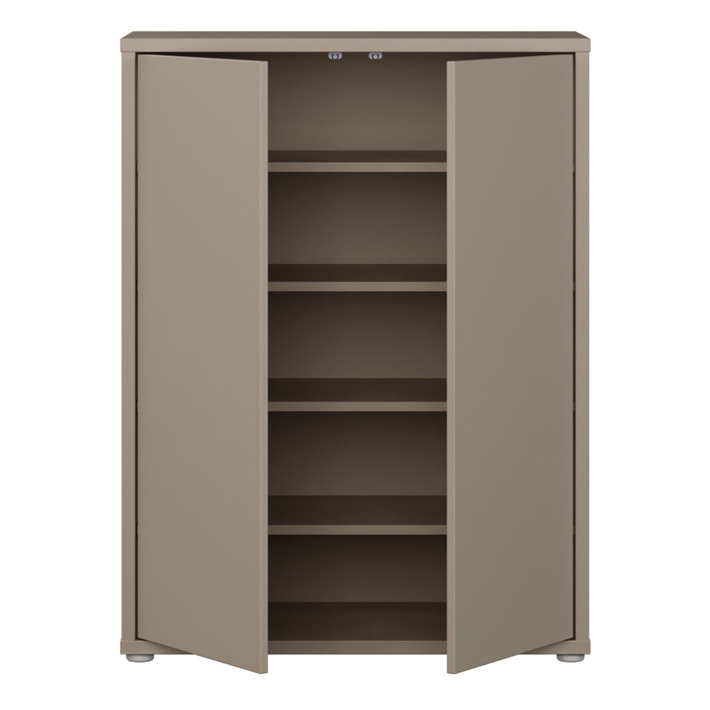 Alice Springs Shoe Cabinet with 2 Doors Push-to-Open in Taupe