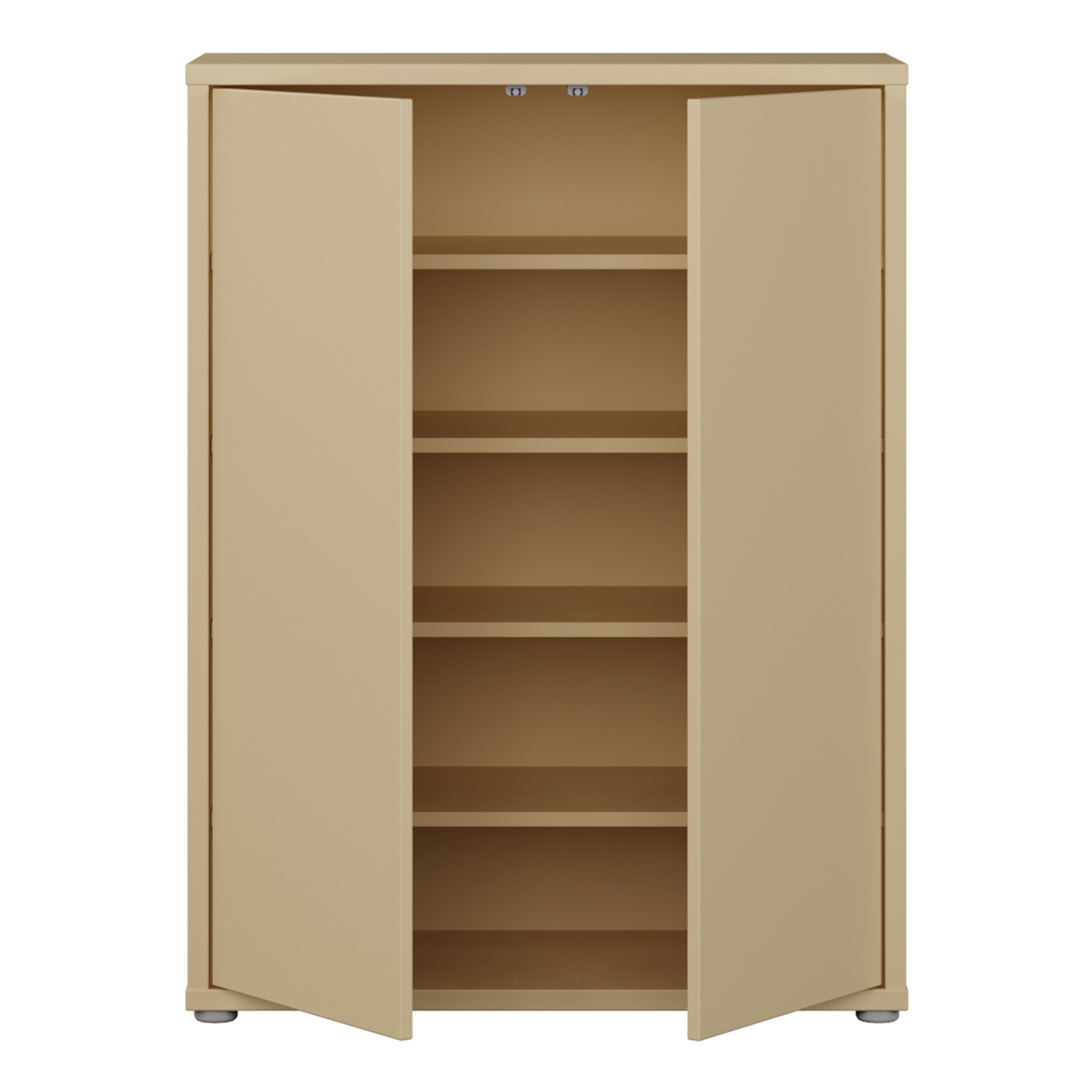 Alice Springs Shoe Cabinet with 2 Doors Push-to-Open in Butter Yellow