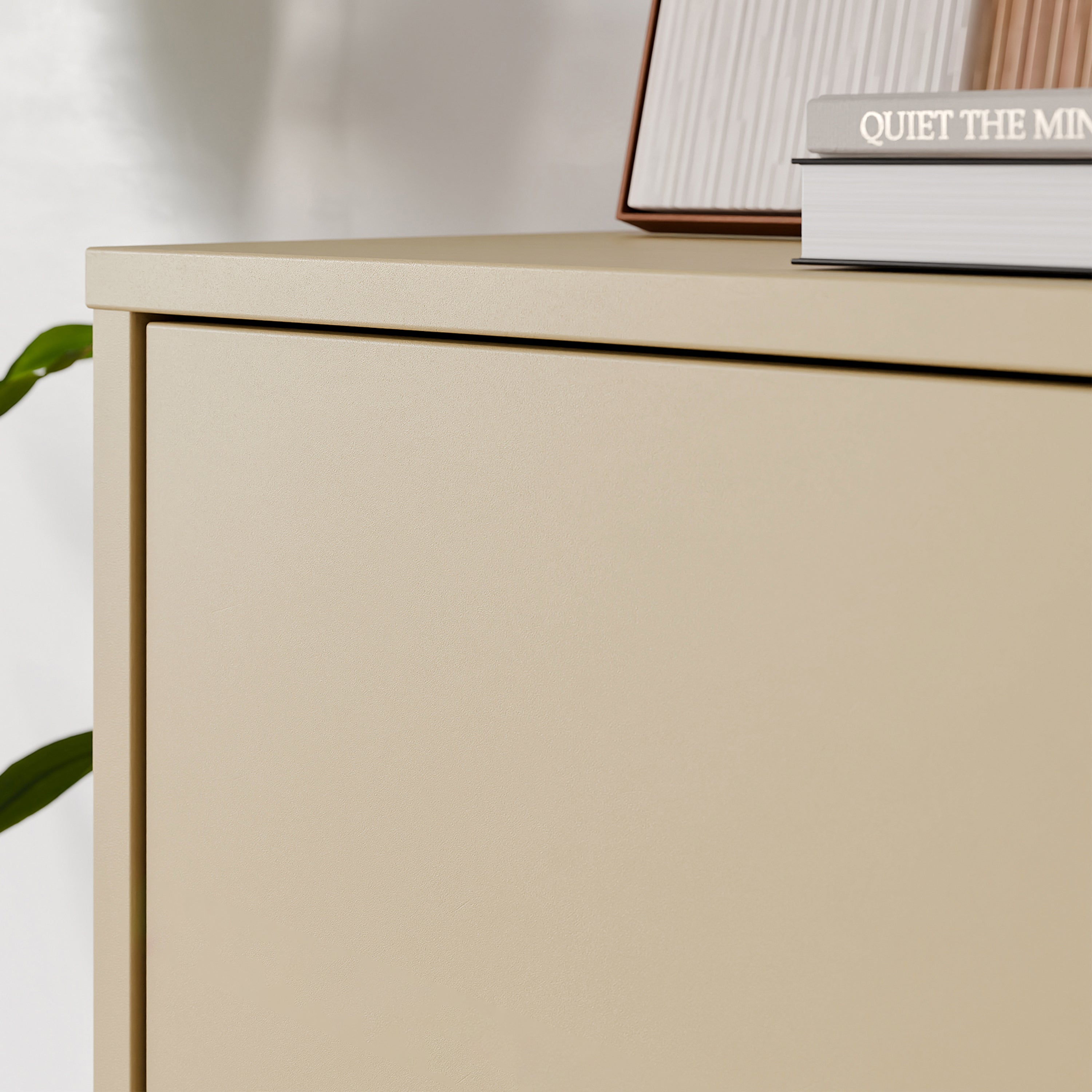 Alice Springs Shoe Cabinet with 2 Doors Push-to-Open in Butter Yellow
