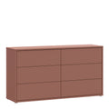 Alice Springs 6 Drawer Wide Chest with Push-to-Open Drawers in Terracotta
