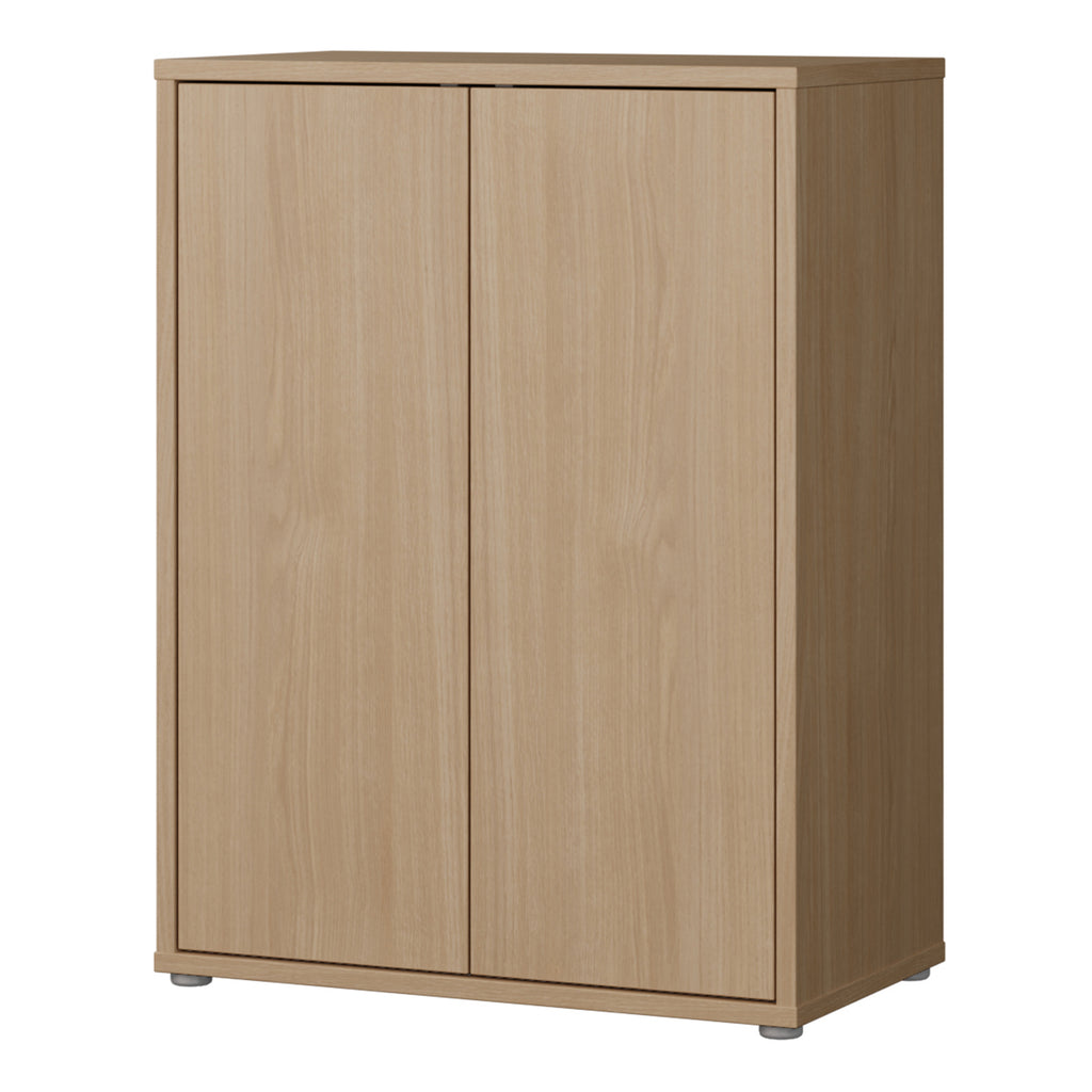 Alice Springs Tall 2 Door Cupboard with Push-to-Open Doors in Elegancia Oak