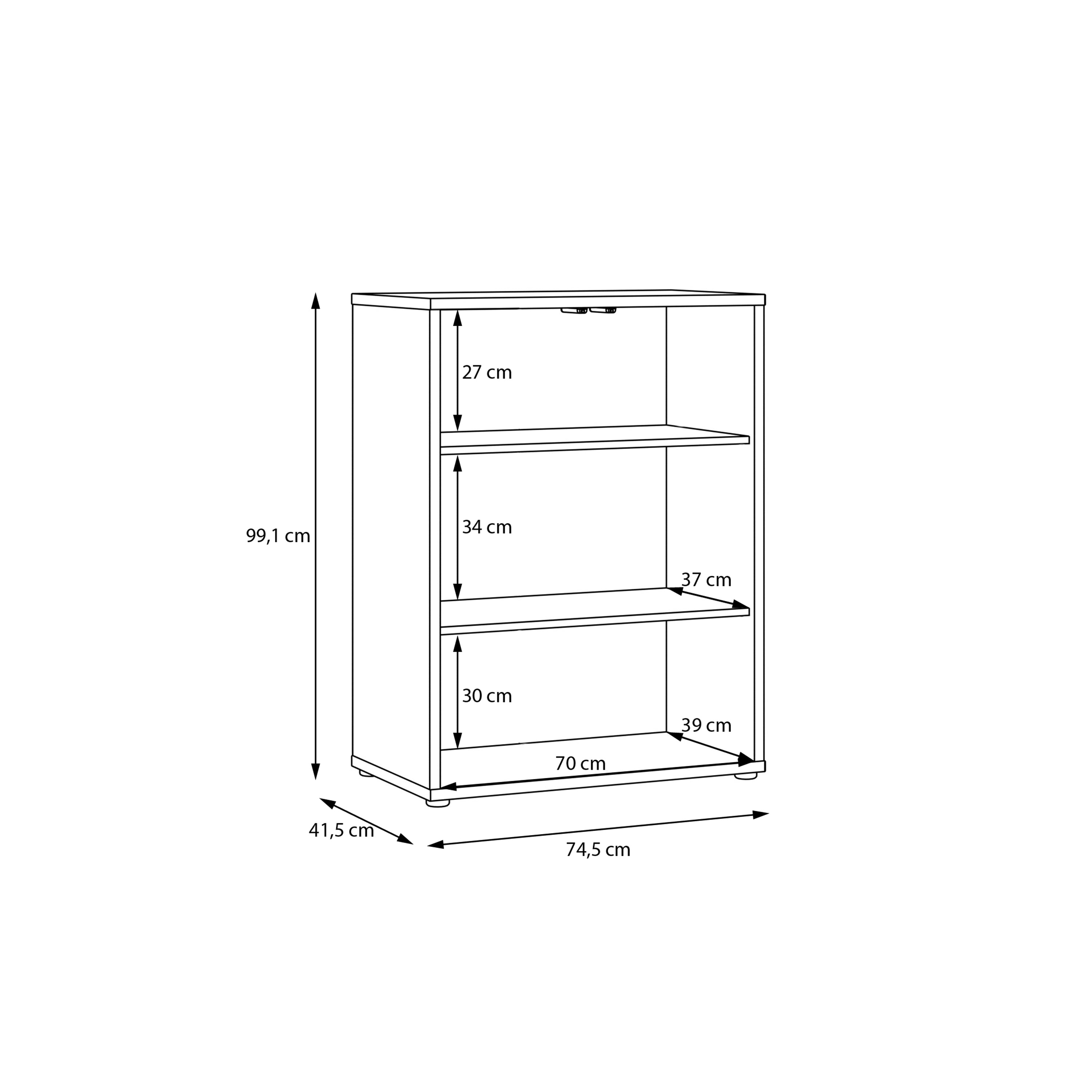 Alice Springs Tall 2 Door Cupboard with Push-to-Open Doors in Elegancia Oak