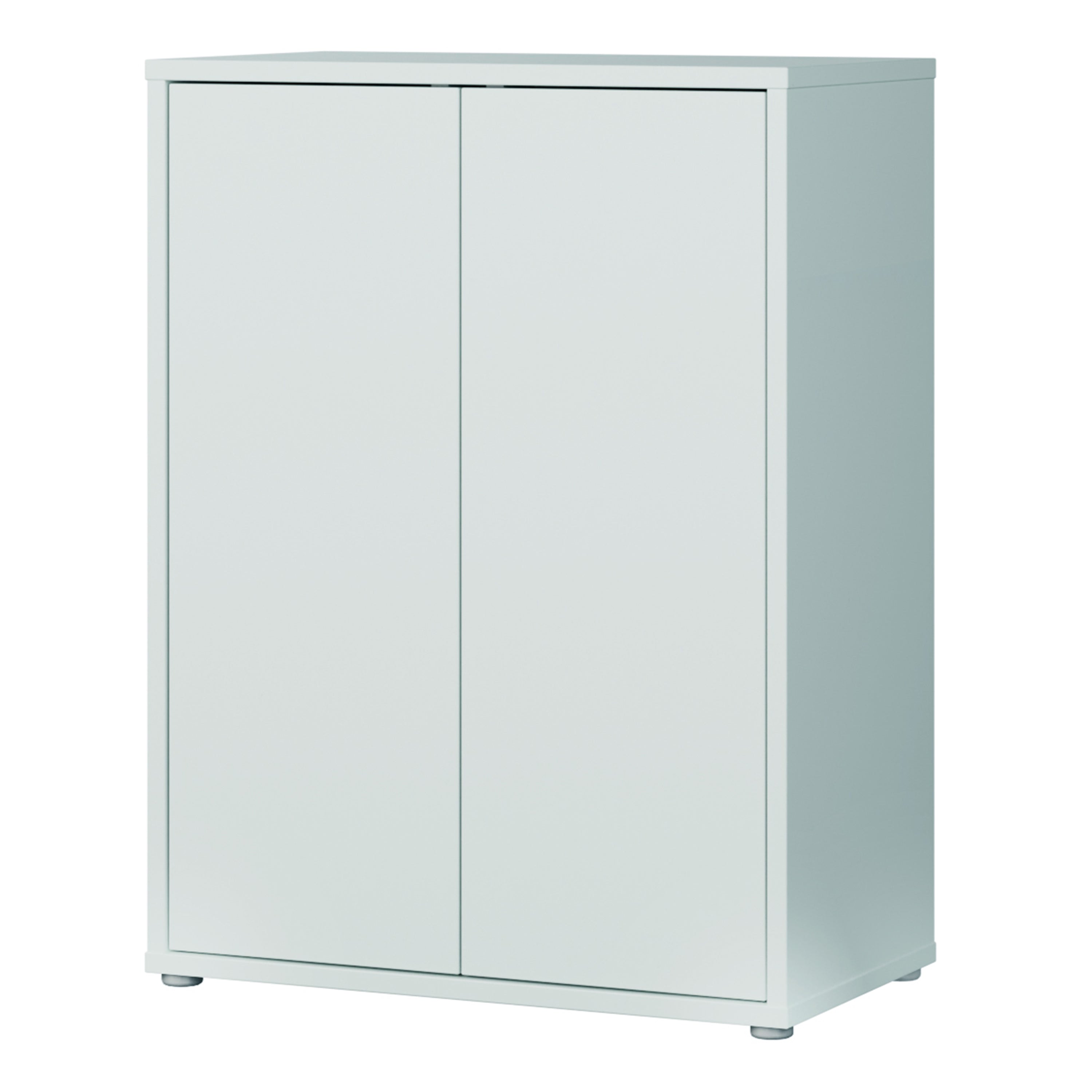 Alice Springs Tall 2 Door Cupboard with Push-to-Open Doors in Light Grey