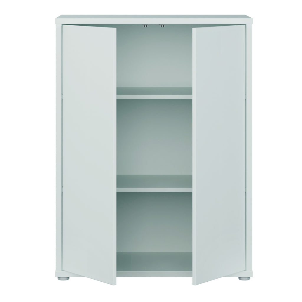 Alice Springs Tall 2 Door Cupboard with Push-to-Open Doors in Light Grey