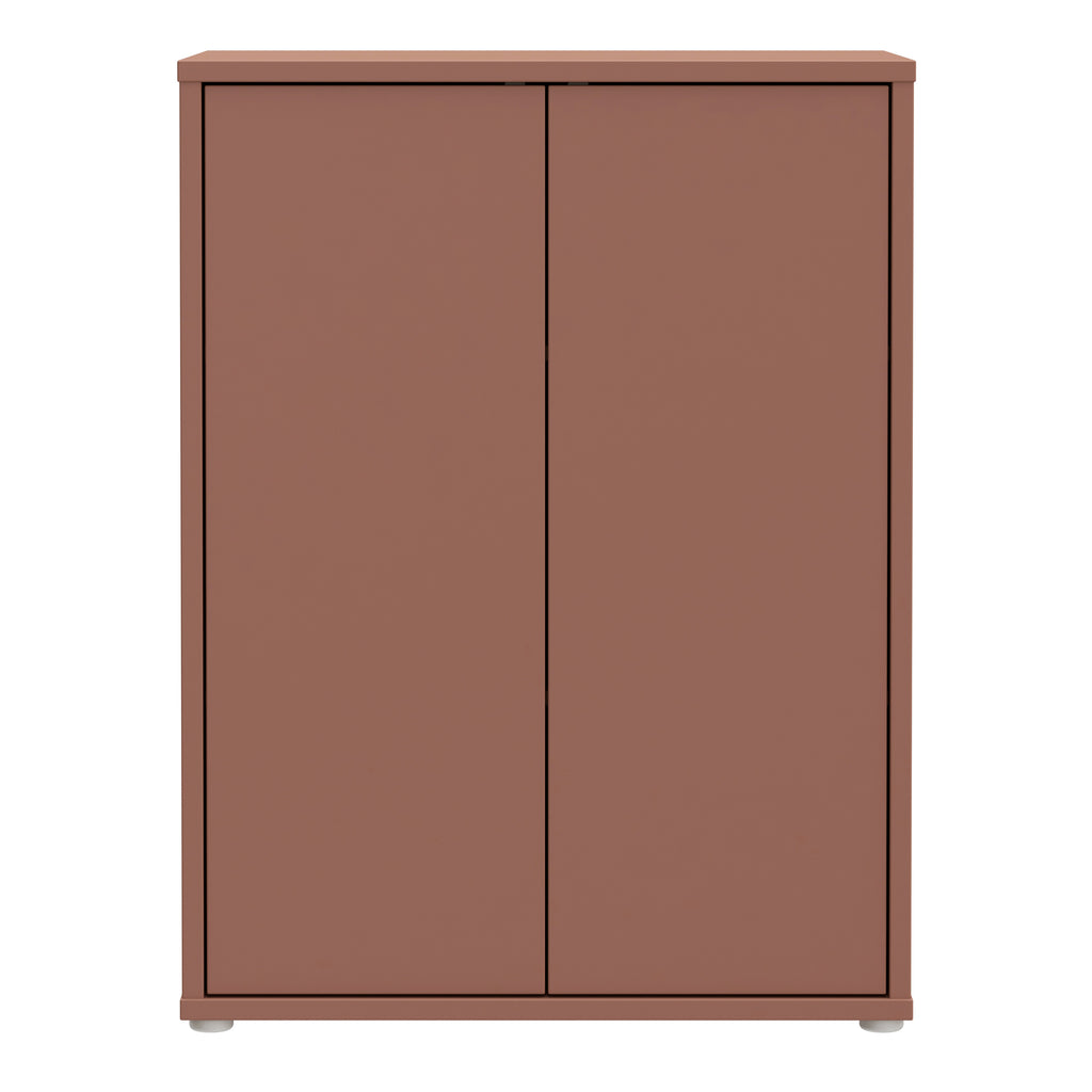 Alice Springs Tall 2 Door Cupboard with Push-to-Open Doors in Terracotta