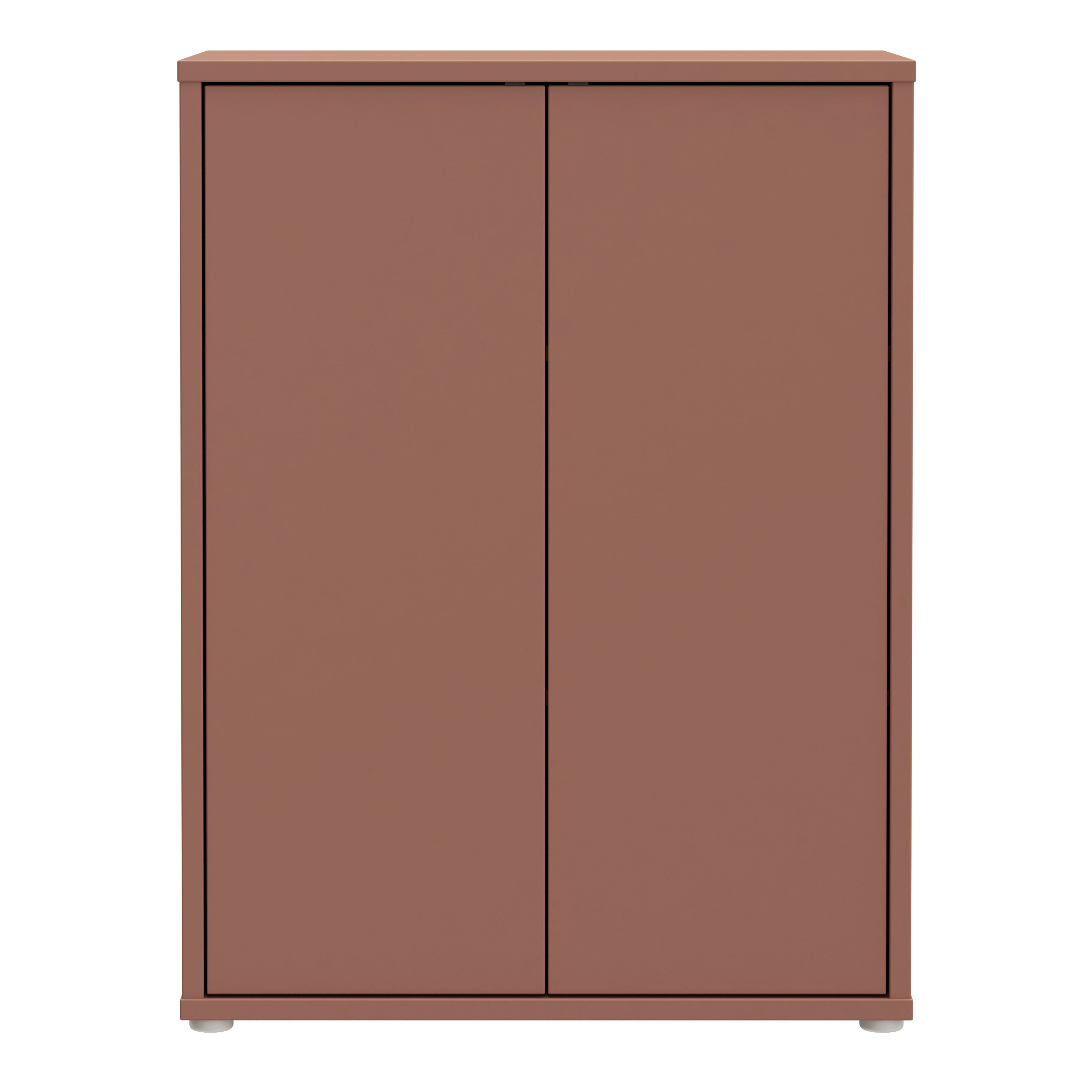 Alice Springs Tall 2 Door Cupboard with Push-to-Open Doors in Terracotta