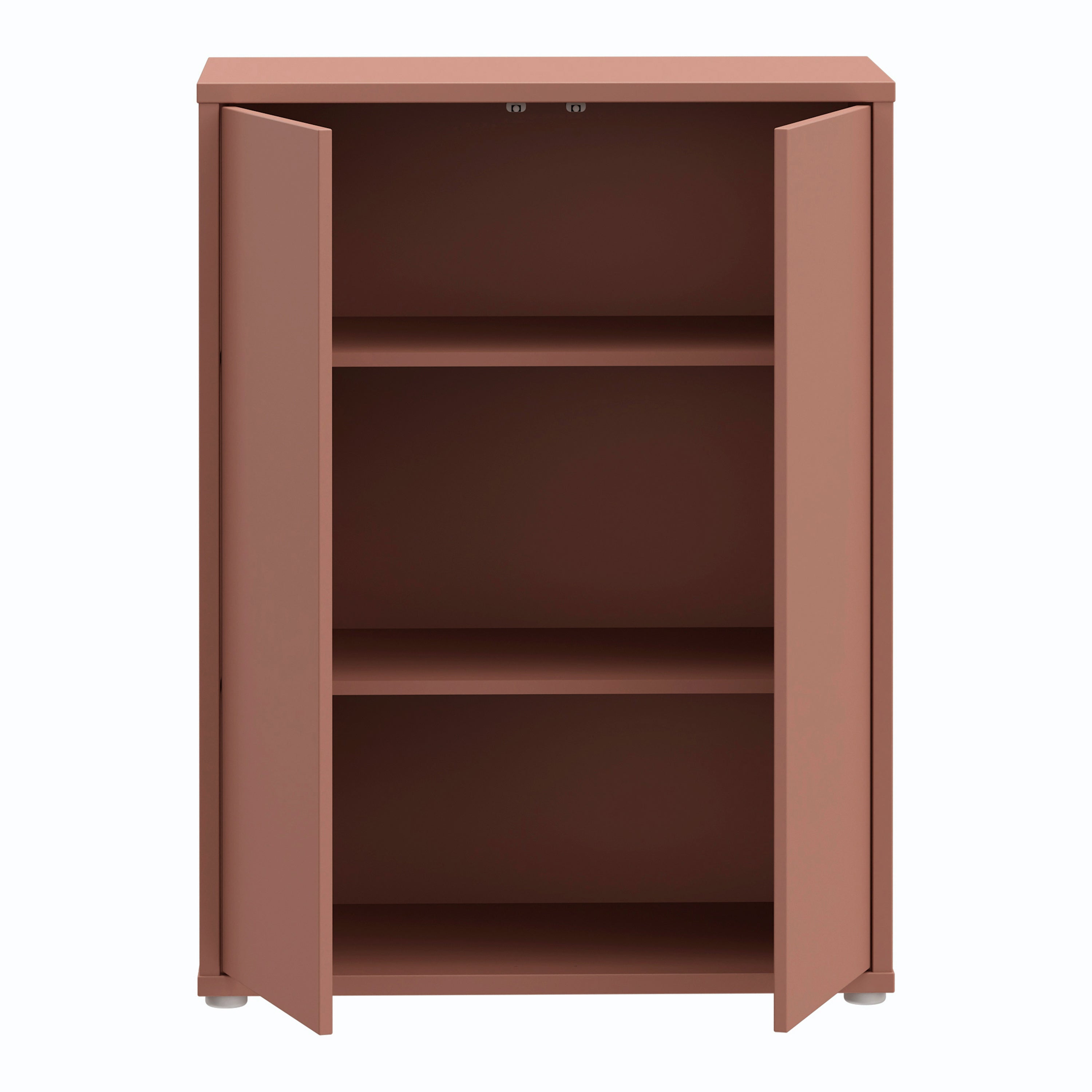 Alice Springs Tall 2 Door Cupboard with Push-to-Open Doors in Terracotta