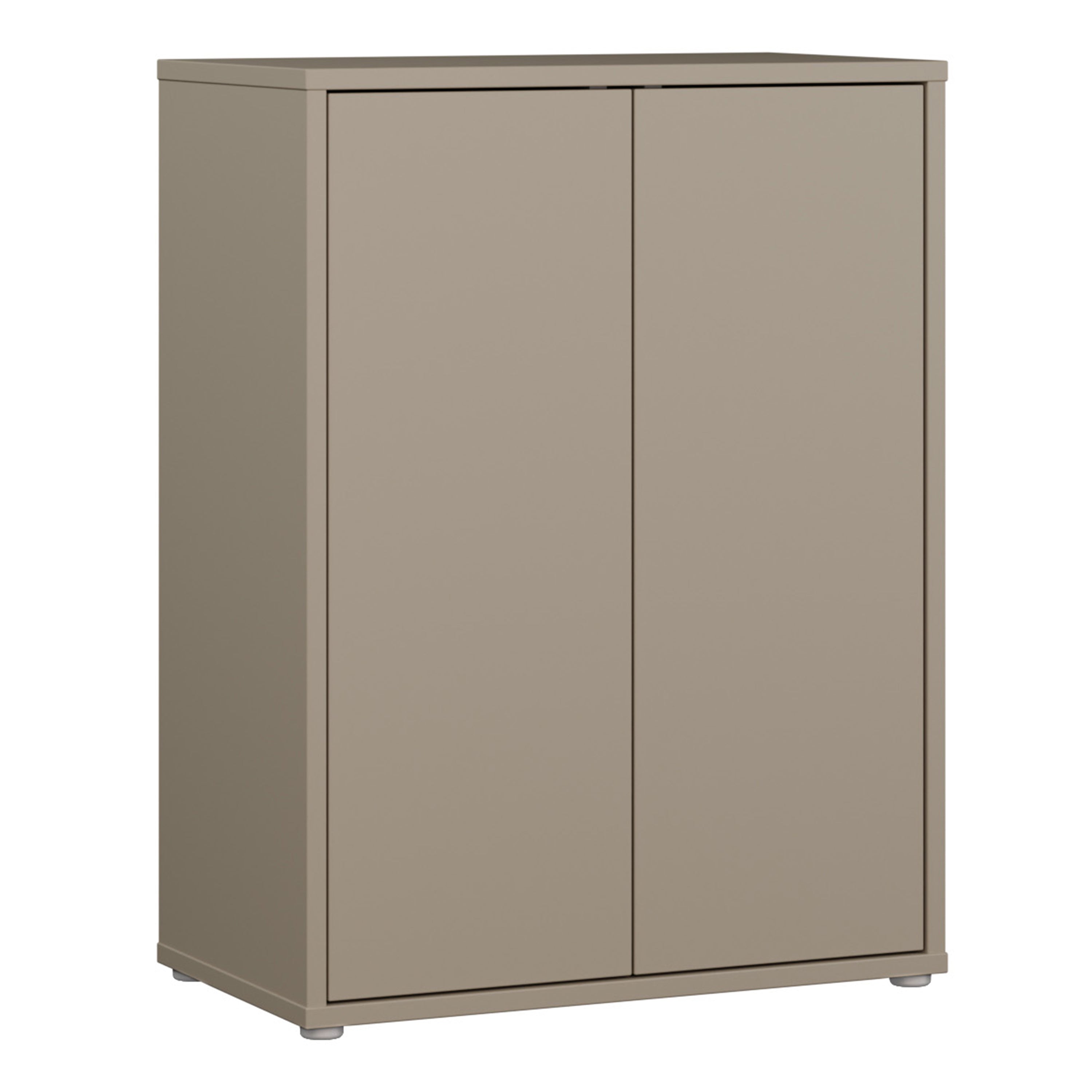 Alice Springs Tall 2 Door Cupboard with Push-to-Open Doors in Taupe