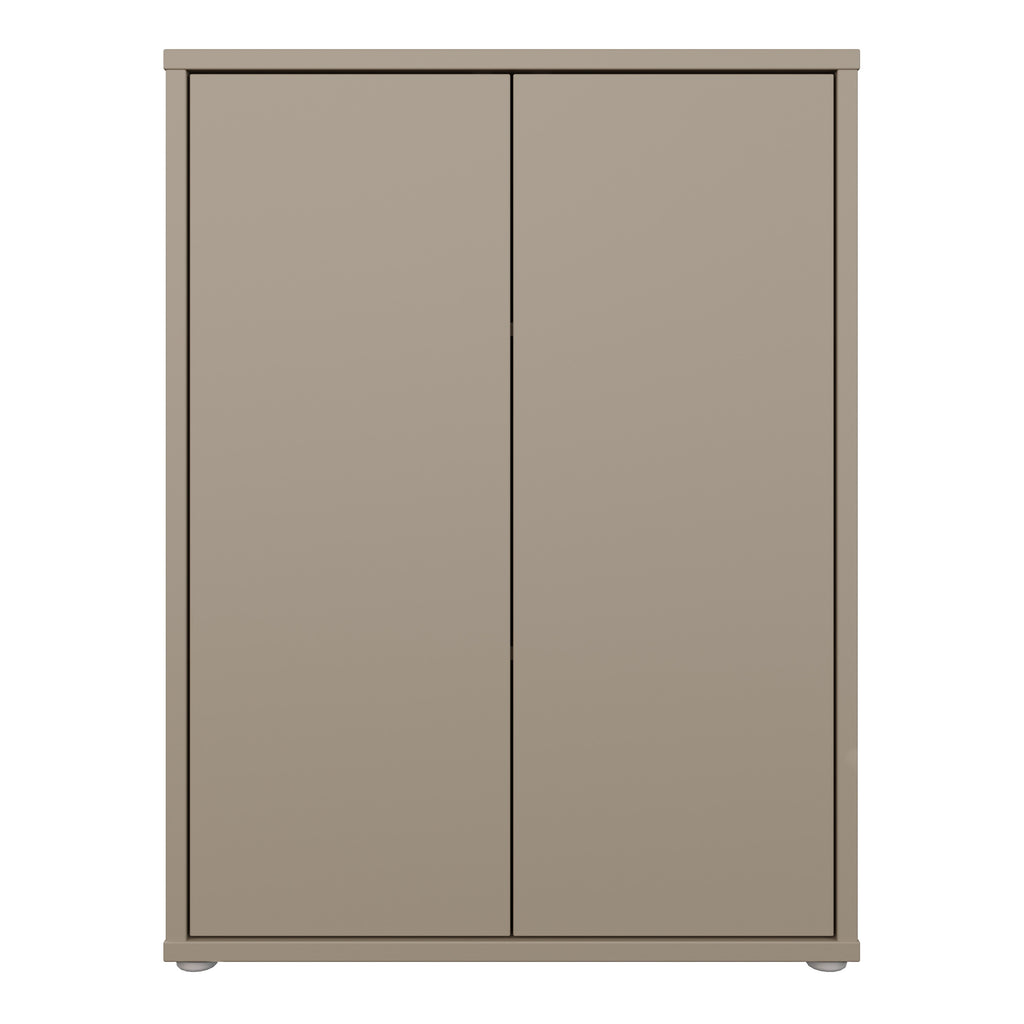 Alice Springs Tall 2 Door Cupboard with Push-to-Open Doors in Taupe