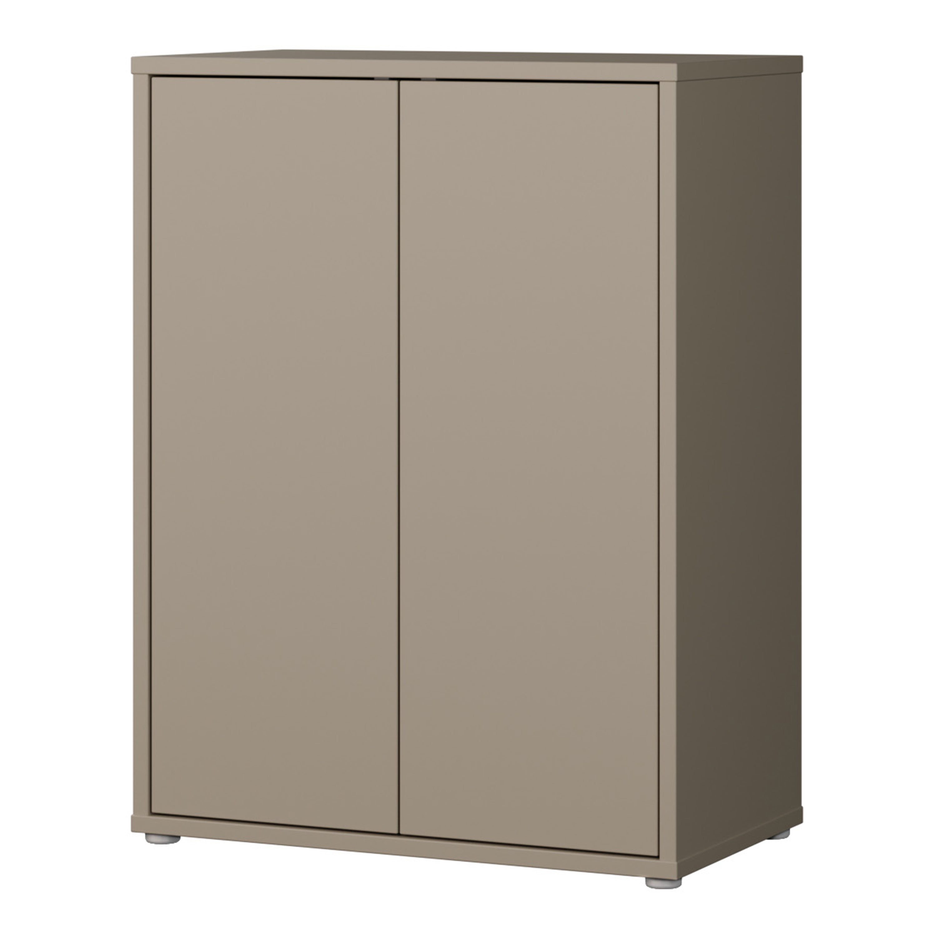 Alice Springs Tall 2 Door Cupboard with Push-to-Open Doors in Taupe
