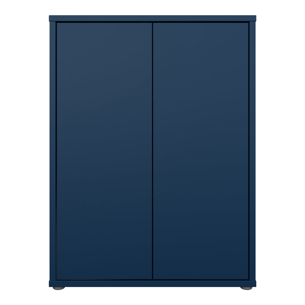 Alice Springs Tall 2 Door Cupboard with Push-to-Open Doors in Night Blue